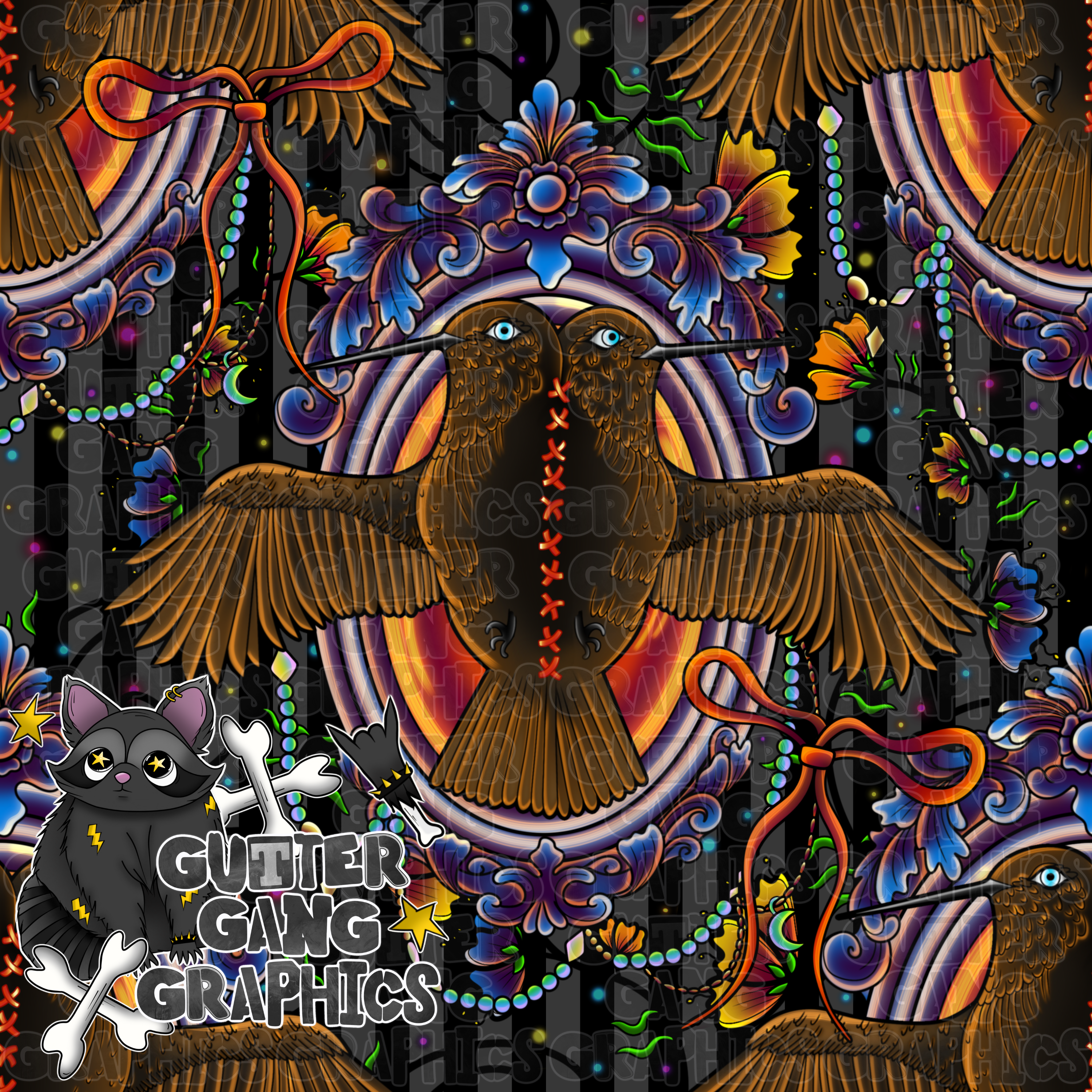 Stitched Hummingbird Seamless File