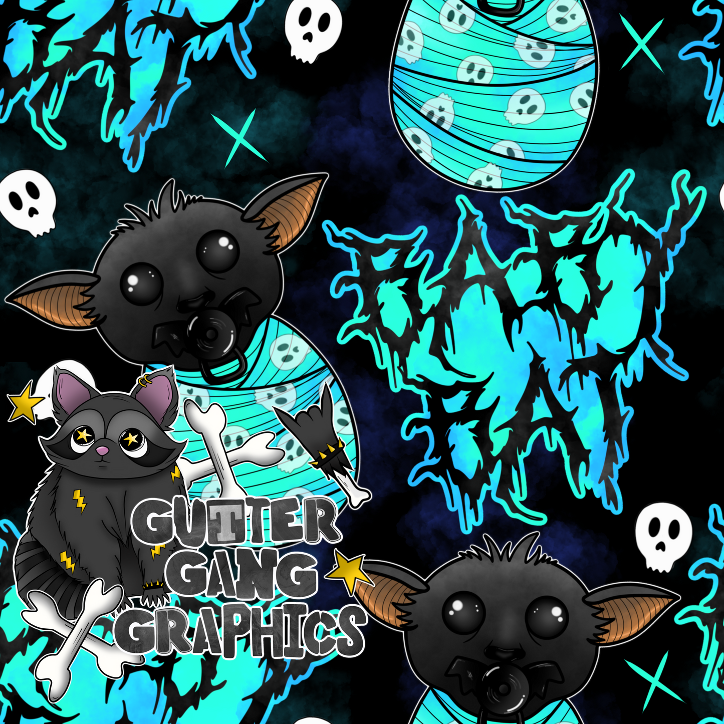 Baby Bat Blue Colorway Seamless File