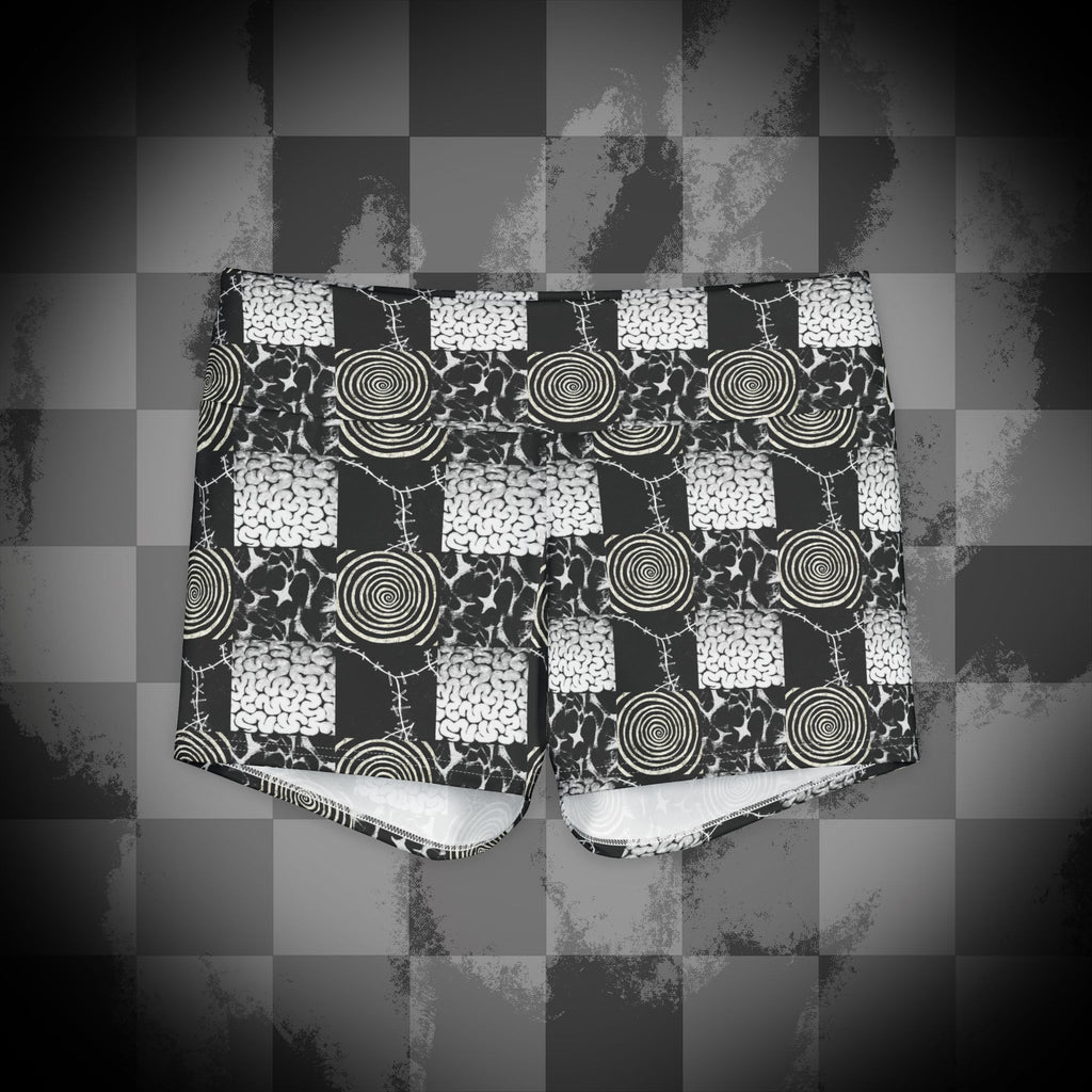 Grunge Checkerboard Yoga Shorts