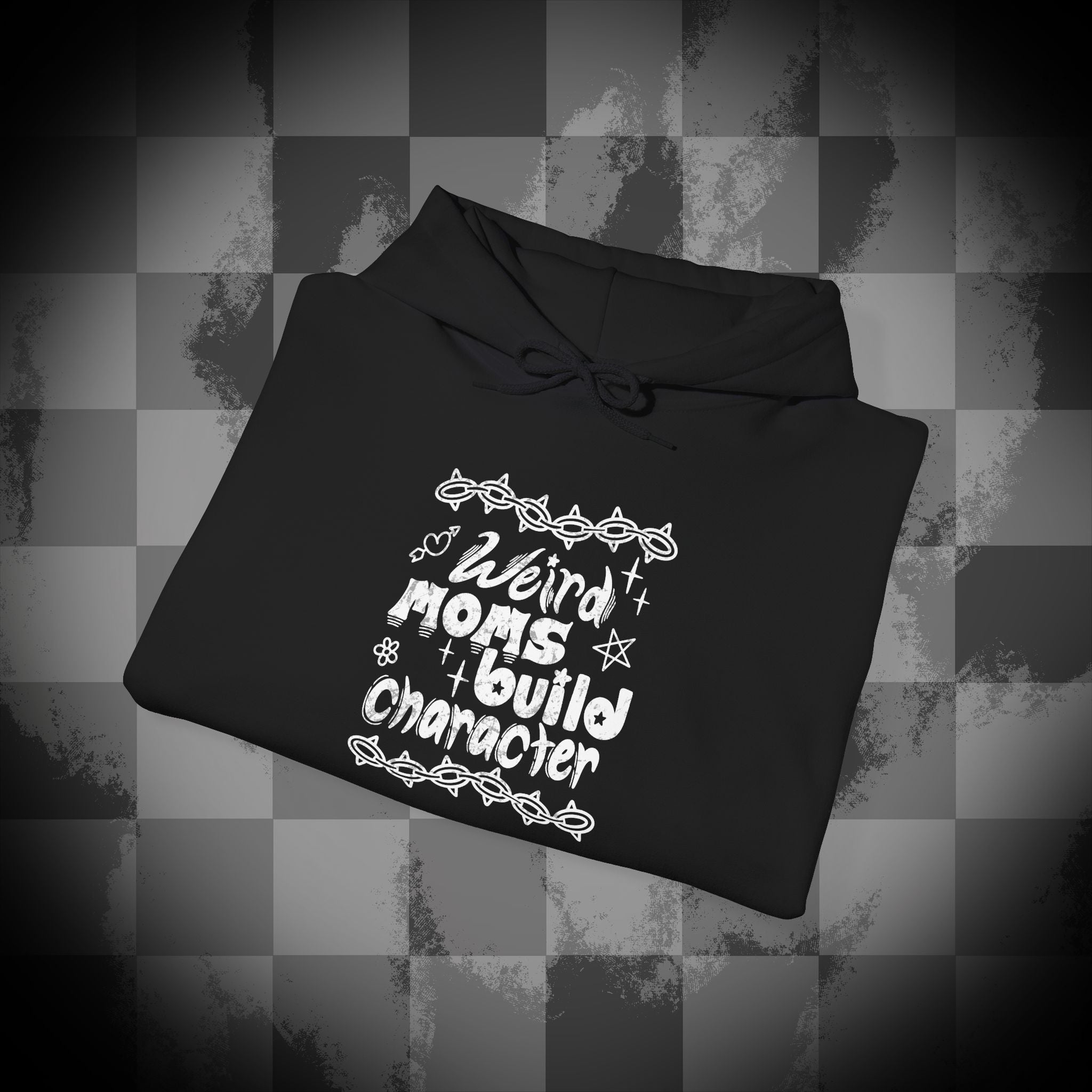 Weird moms build character Unisex Heavy Blend™ Hooded Sweatshirt