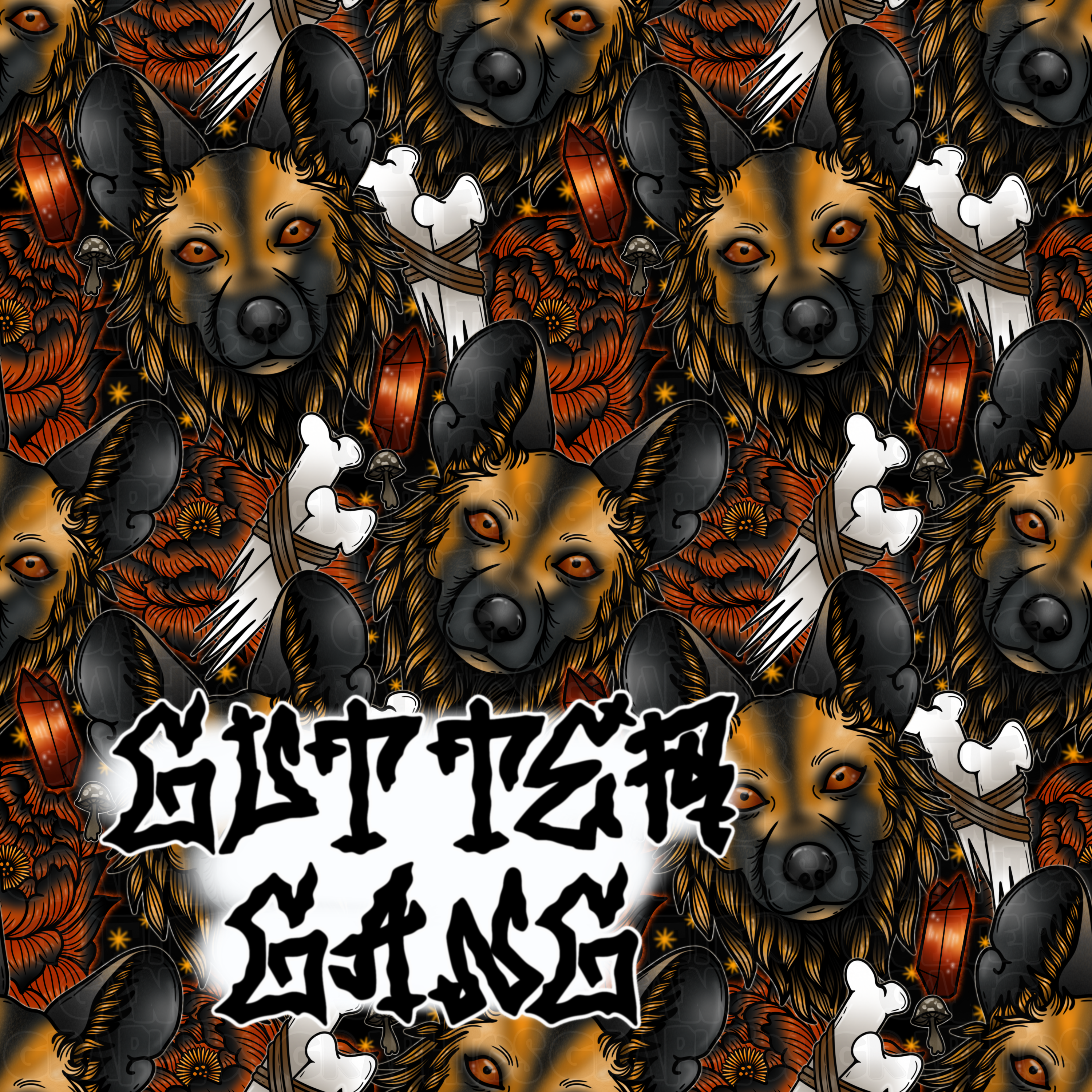 African Painted Dog Seamless File