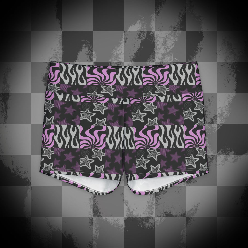 Trippy Checkerboard Yoga Shorts