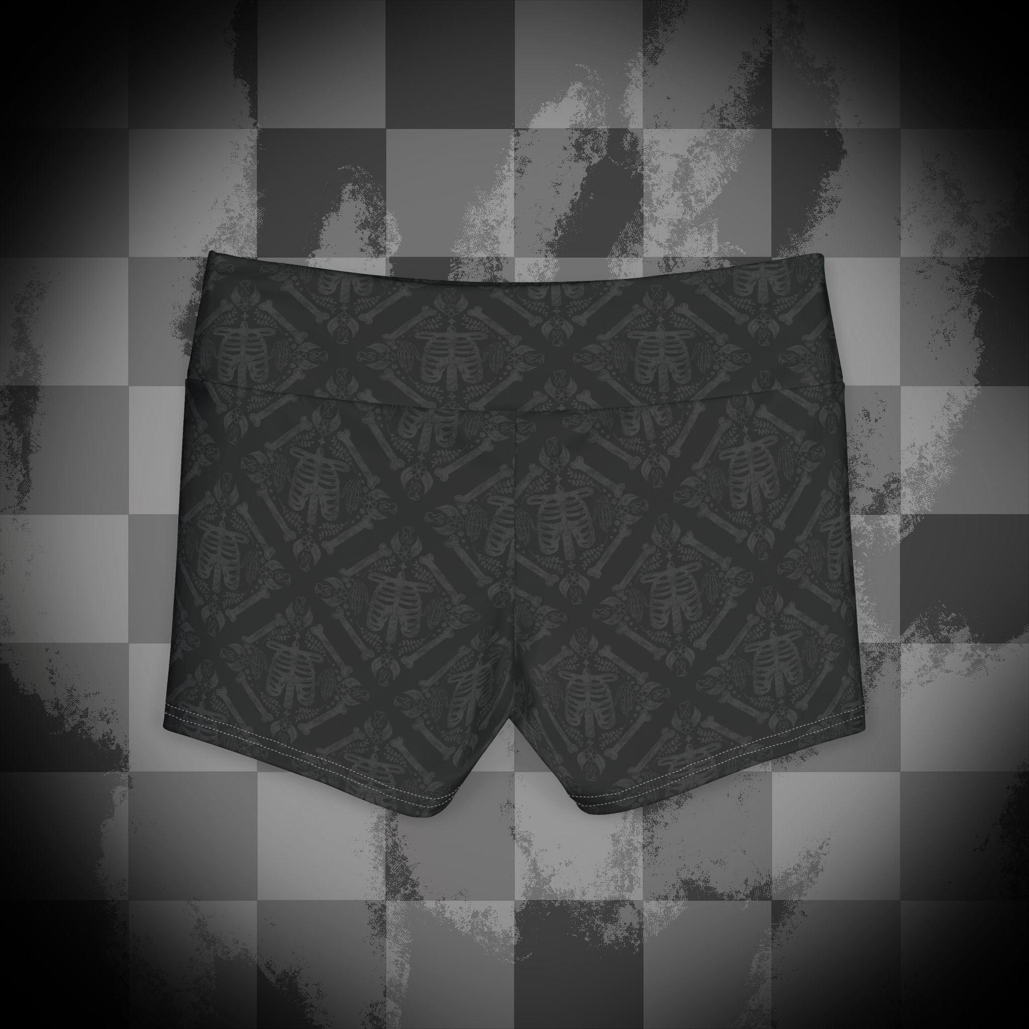 Damask Bones Yoga Shorts