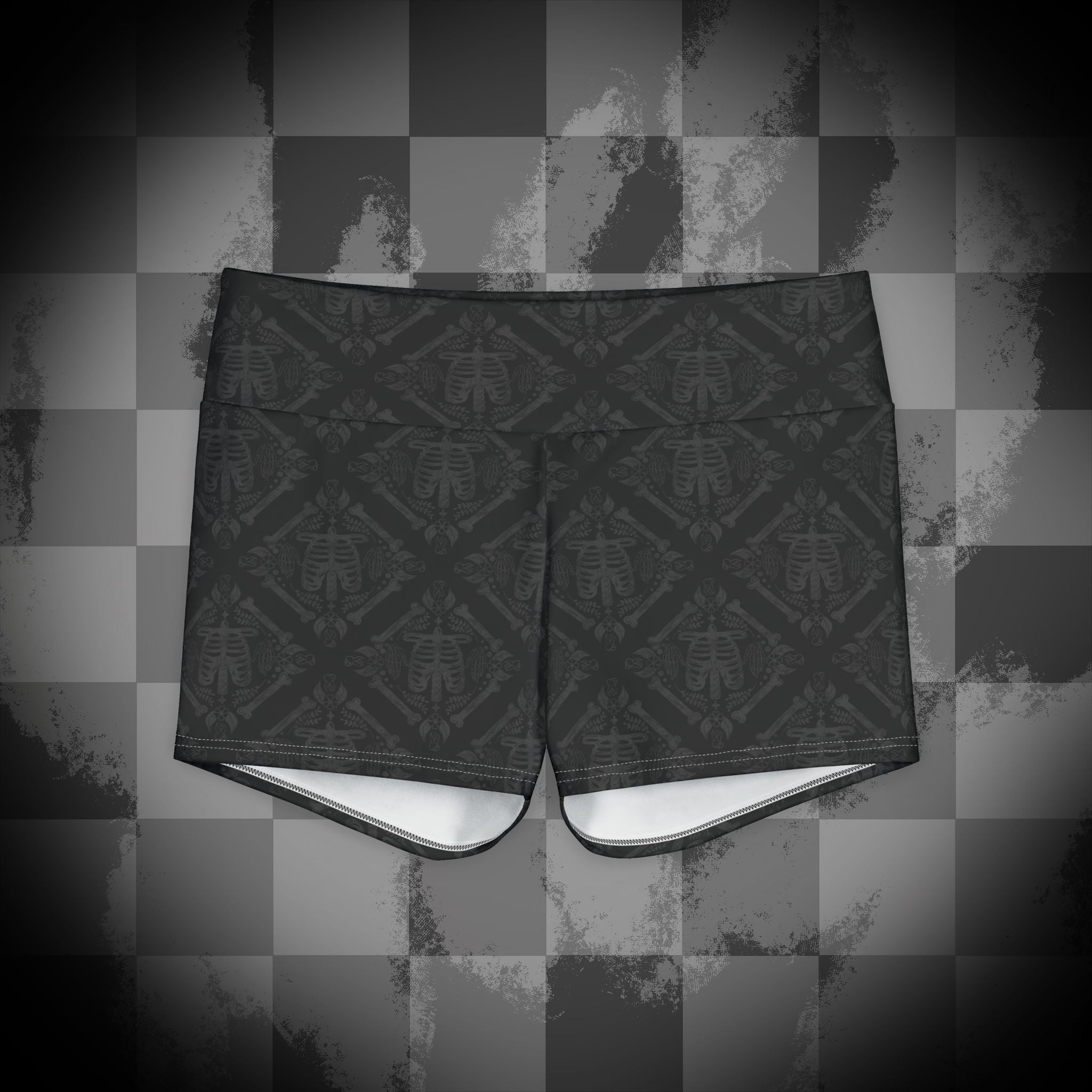 Damask Bones Yoga Shorts