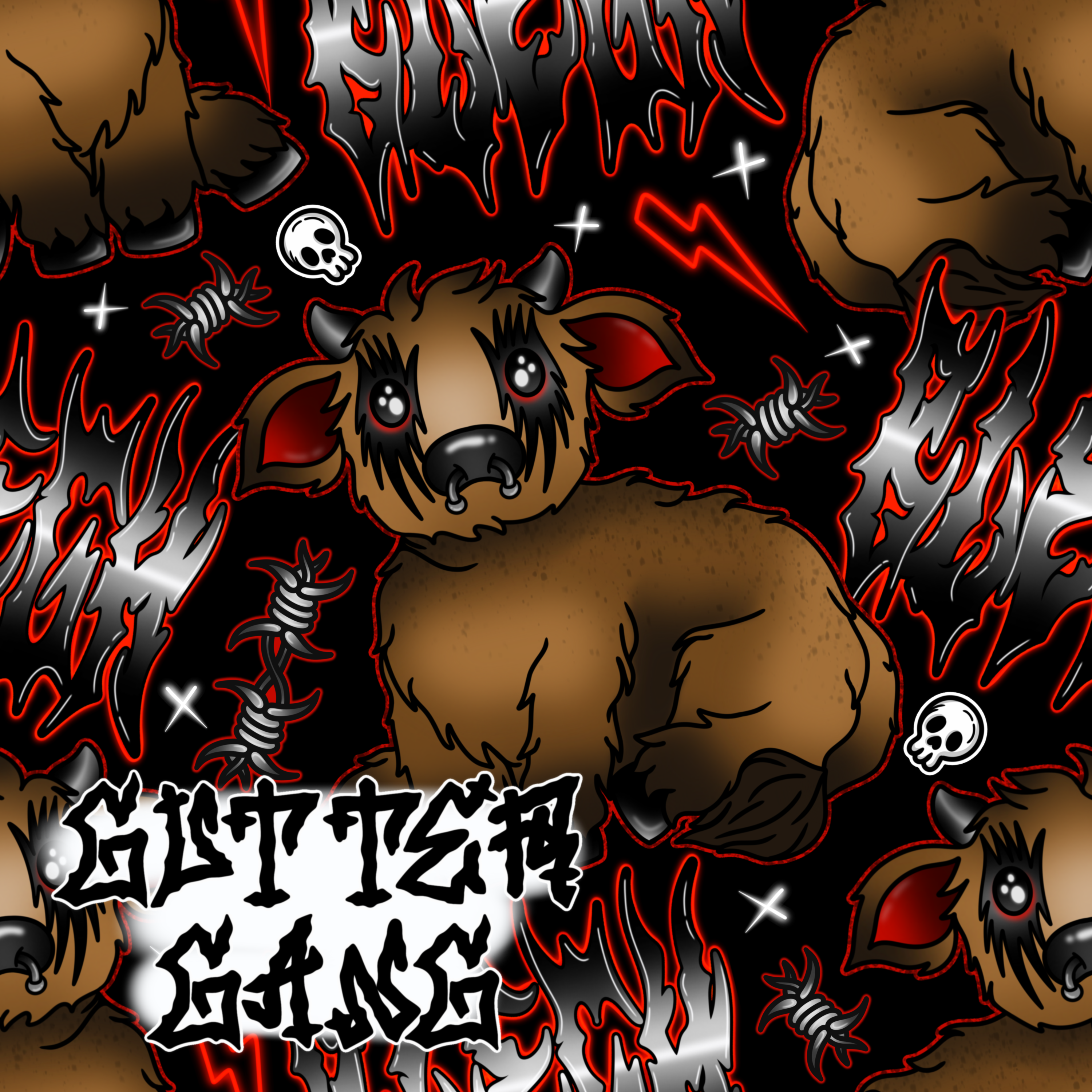Death Metal Cow Seamless File