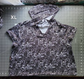 XL grunge crop top with hood