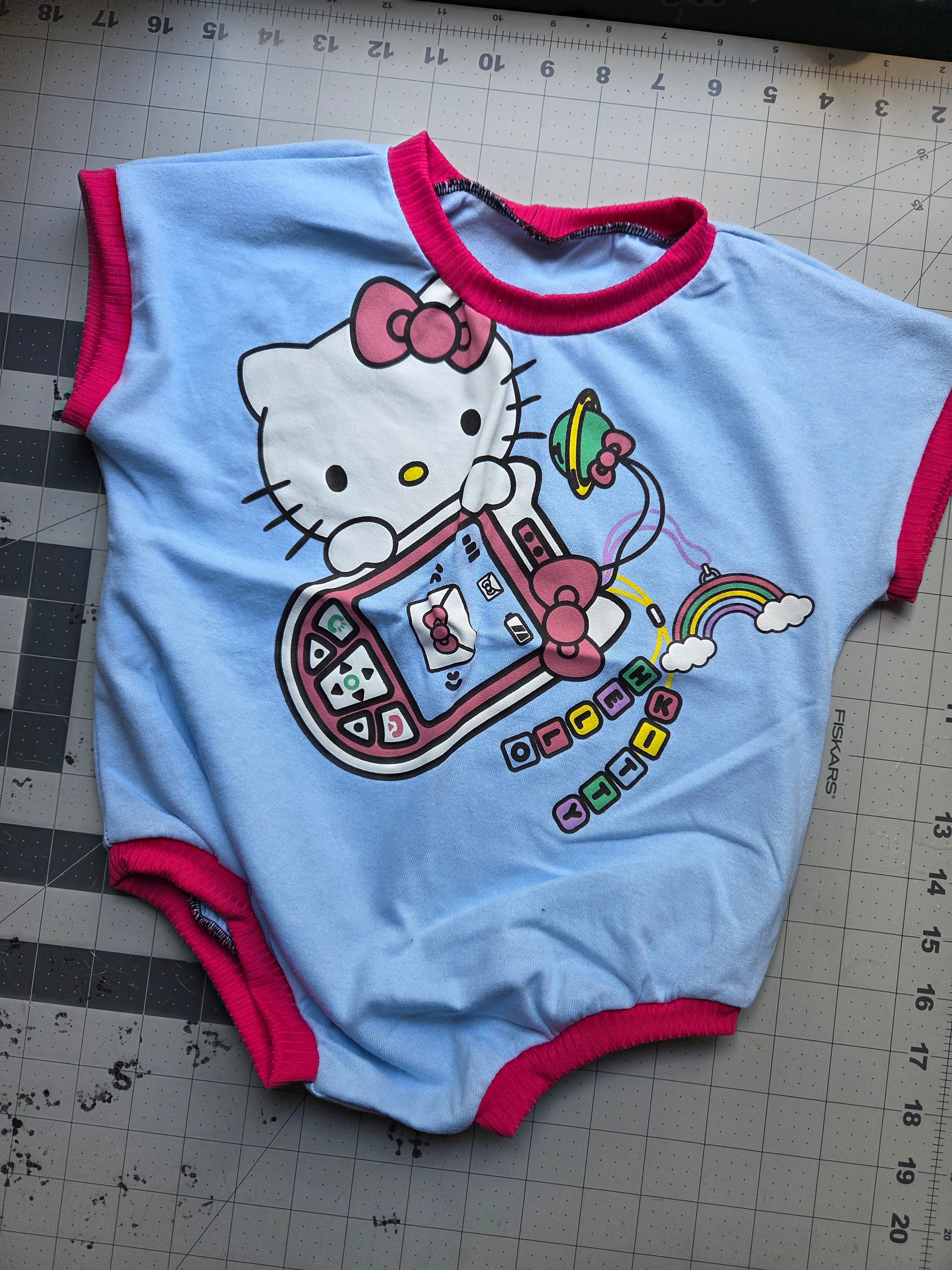 12-18m Cute Kitty Short Sleeve Sweater Romper