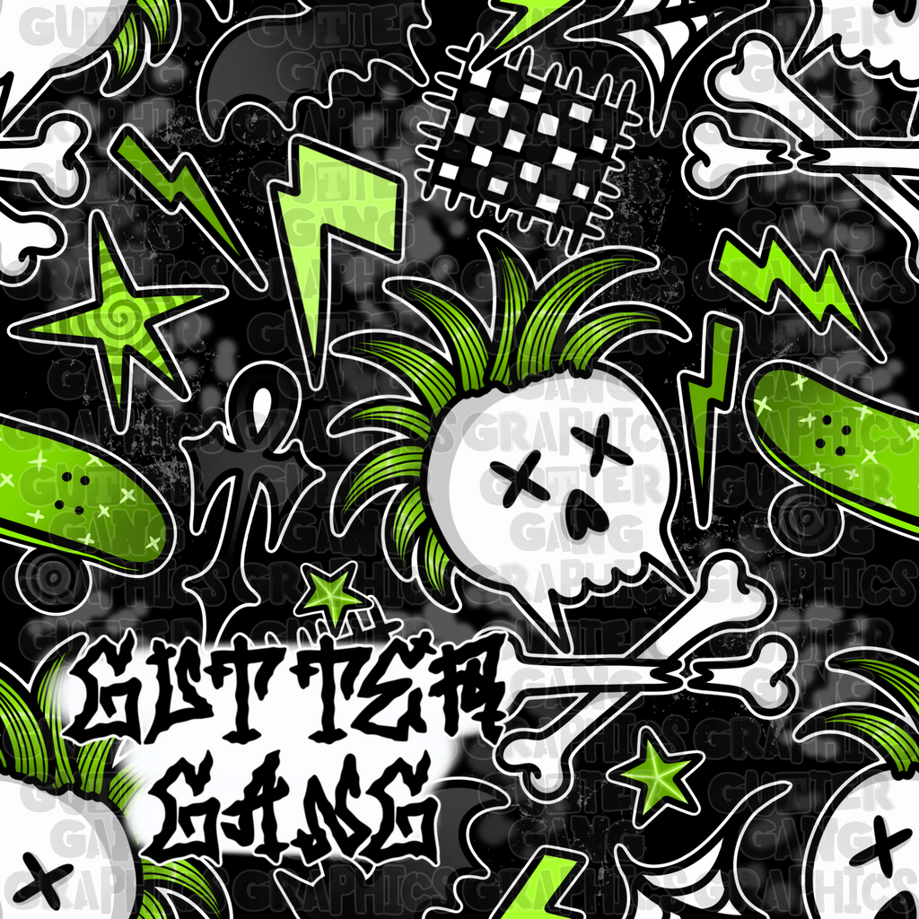 Green Punk Sk8 Seamless File