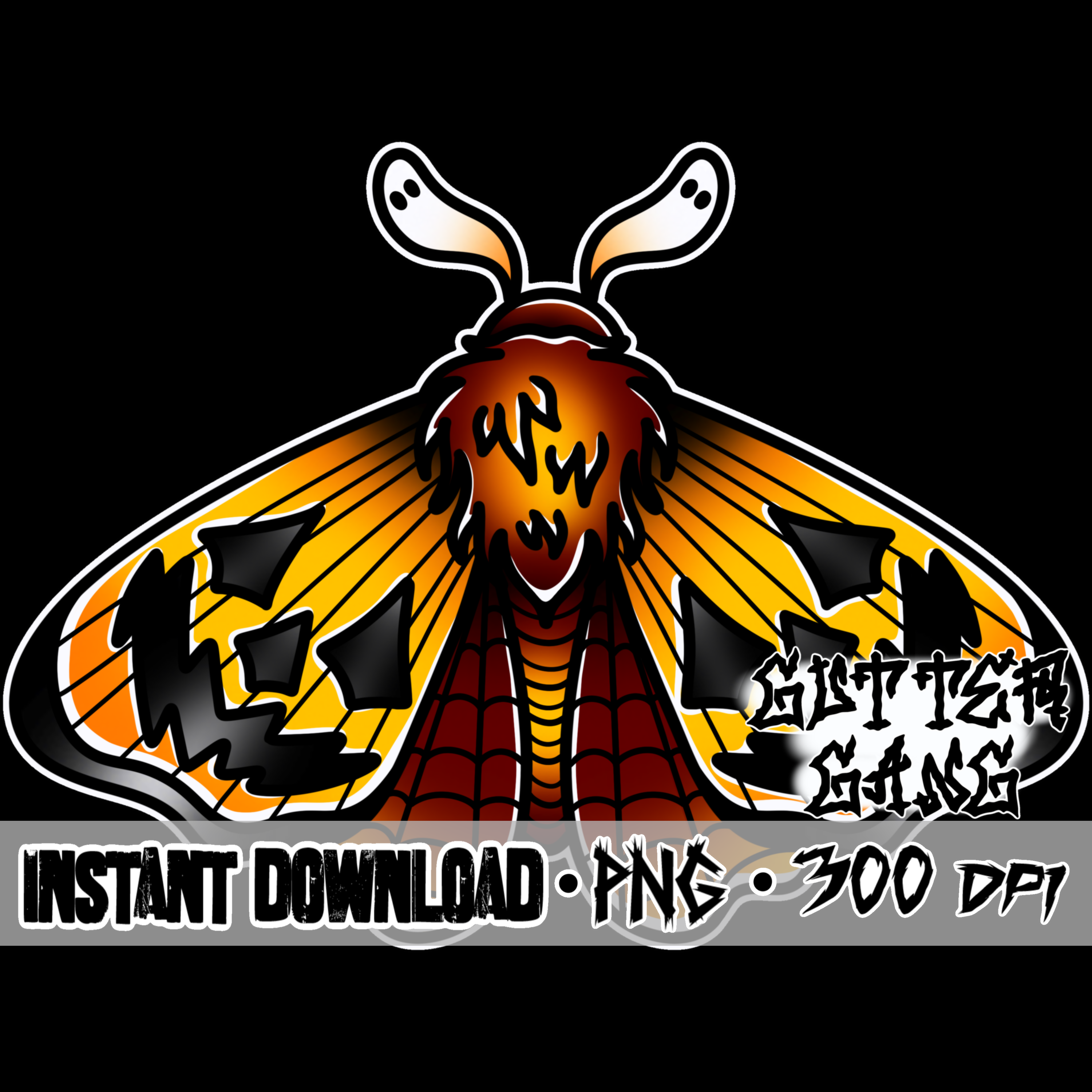Jack o lantern Moths Seamless PNG