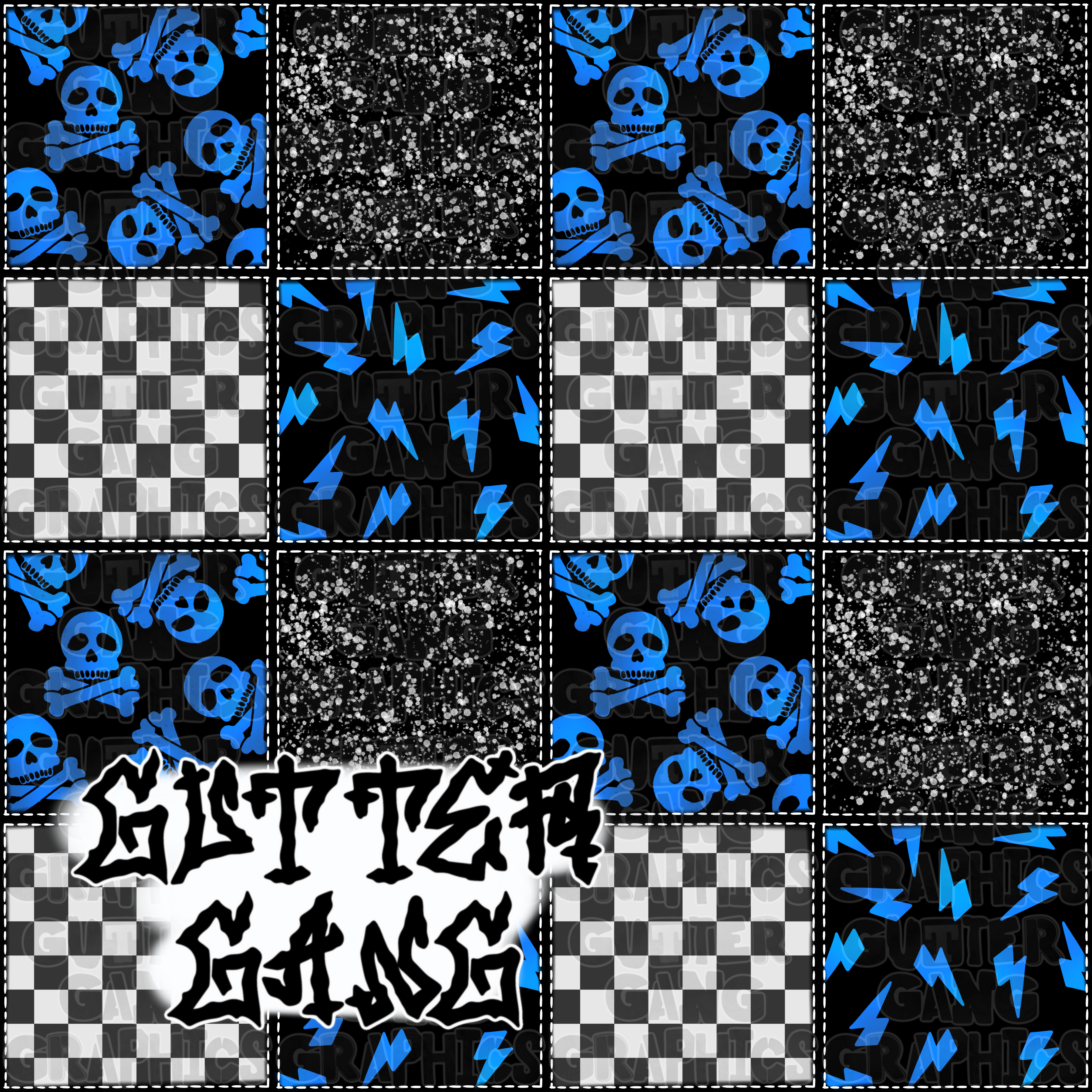 Blue Grunge Patchwork Seamless File