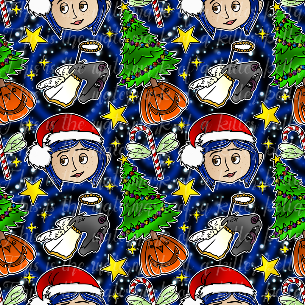 Button Eyes Christmas #1 Seamless File