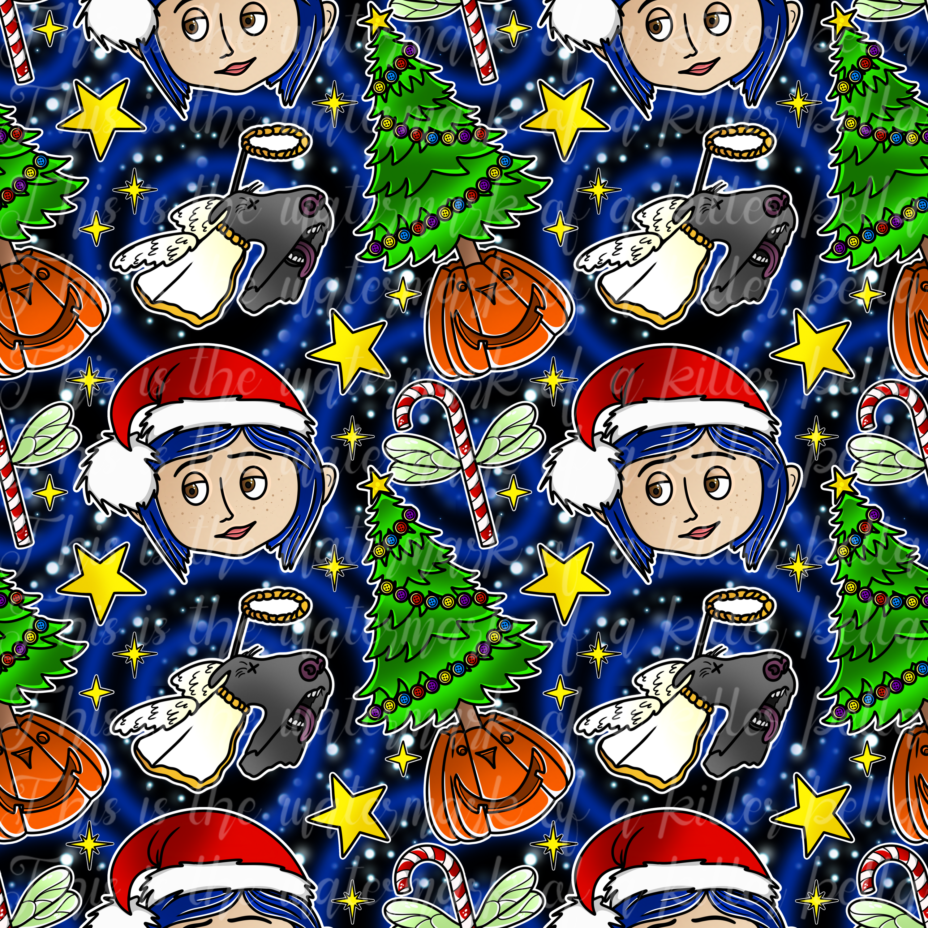 Button Eyes Christmas #1 Seamless File