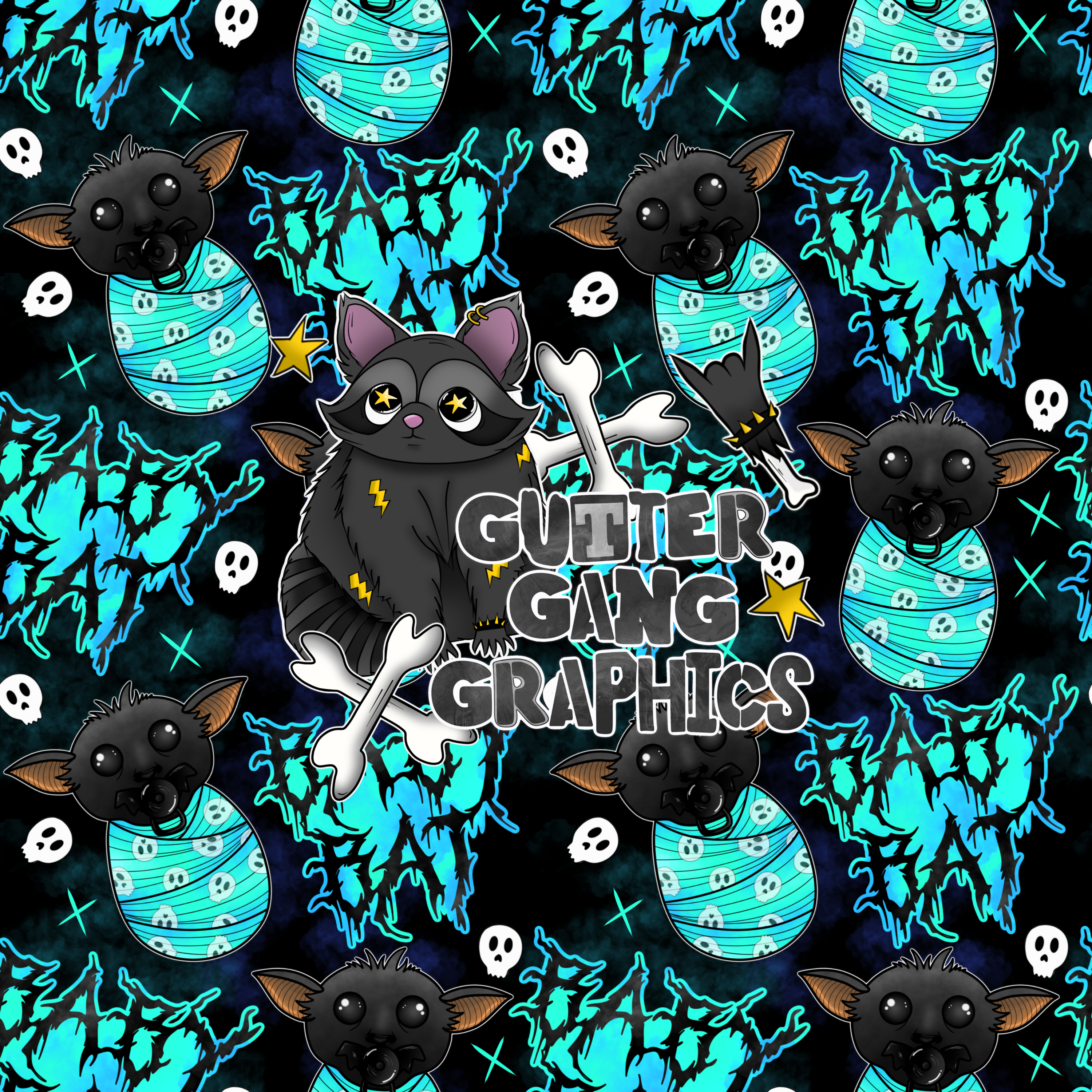 Baby Bat Blue Colorway Seamless File