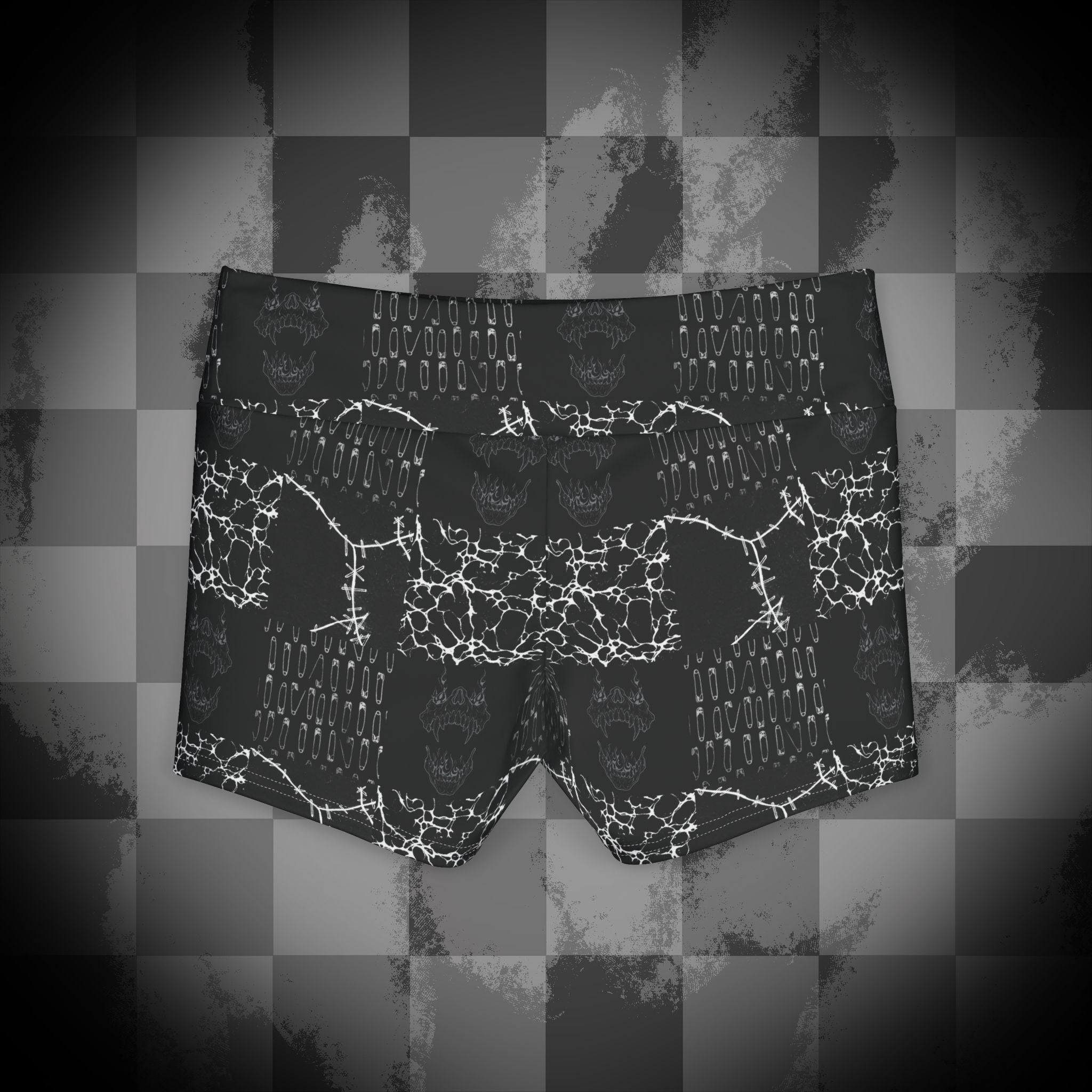 Metal Babe Checkerboard Yoga Shorts