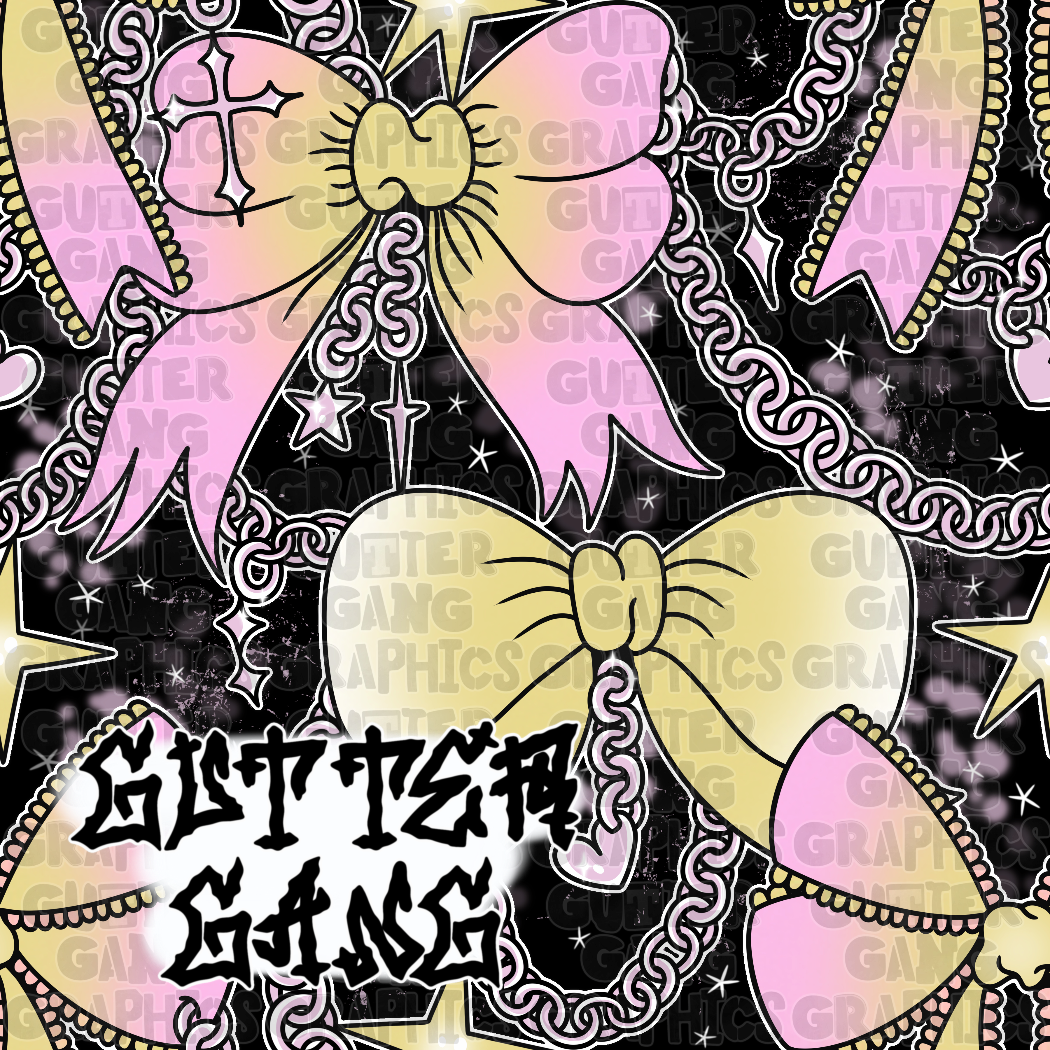 Pink & Yellow Trendy Ghoul Seamless File
