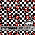 Rocker Skulls on checks Seamless File