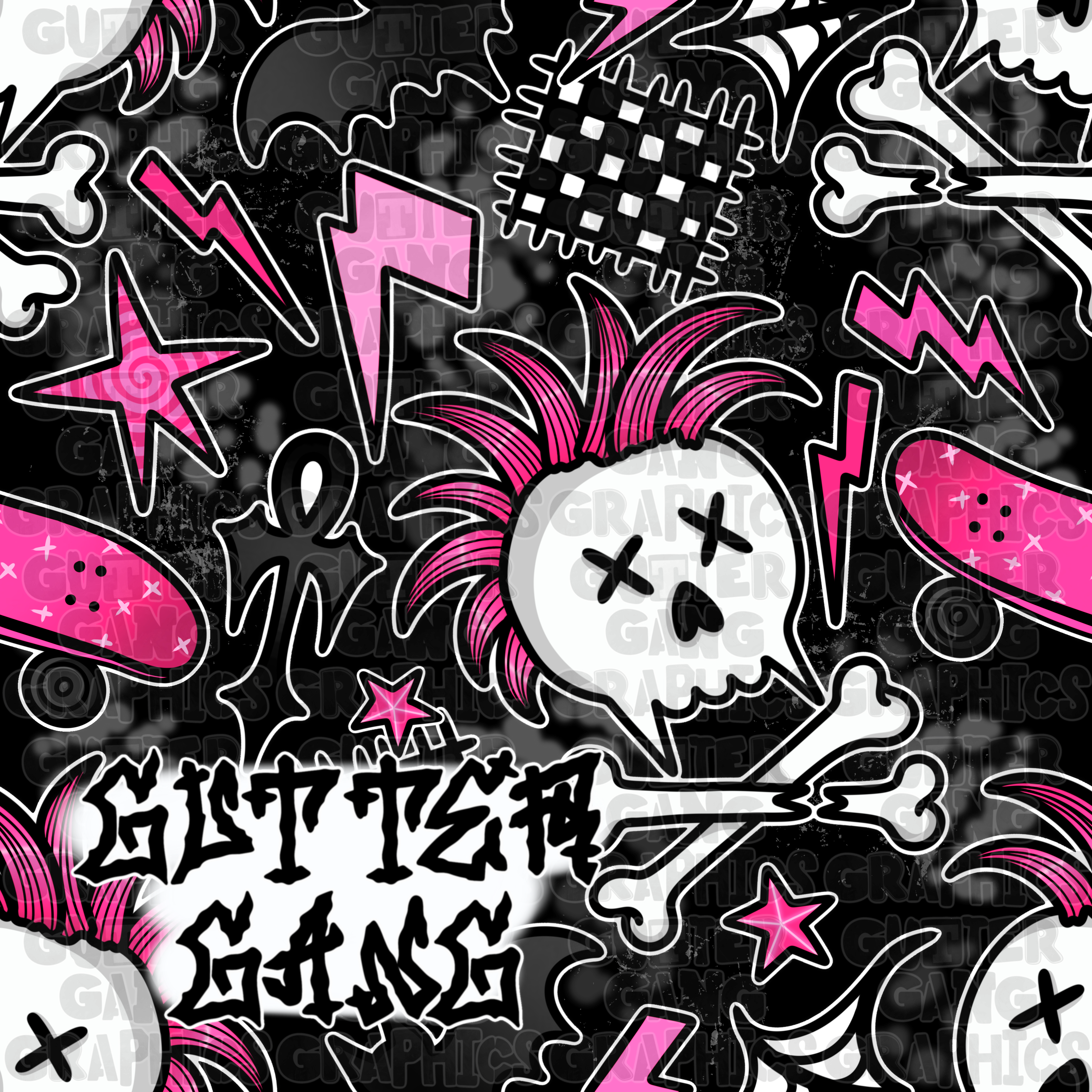 Pink Punk Sk8 Seamless File