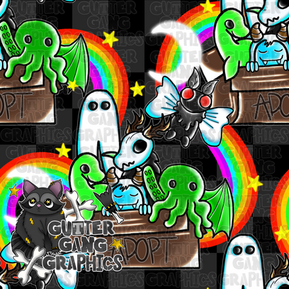Adopt Don’t Shop Cryptids Seamless File