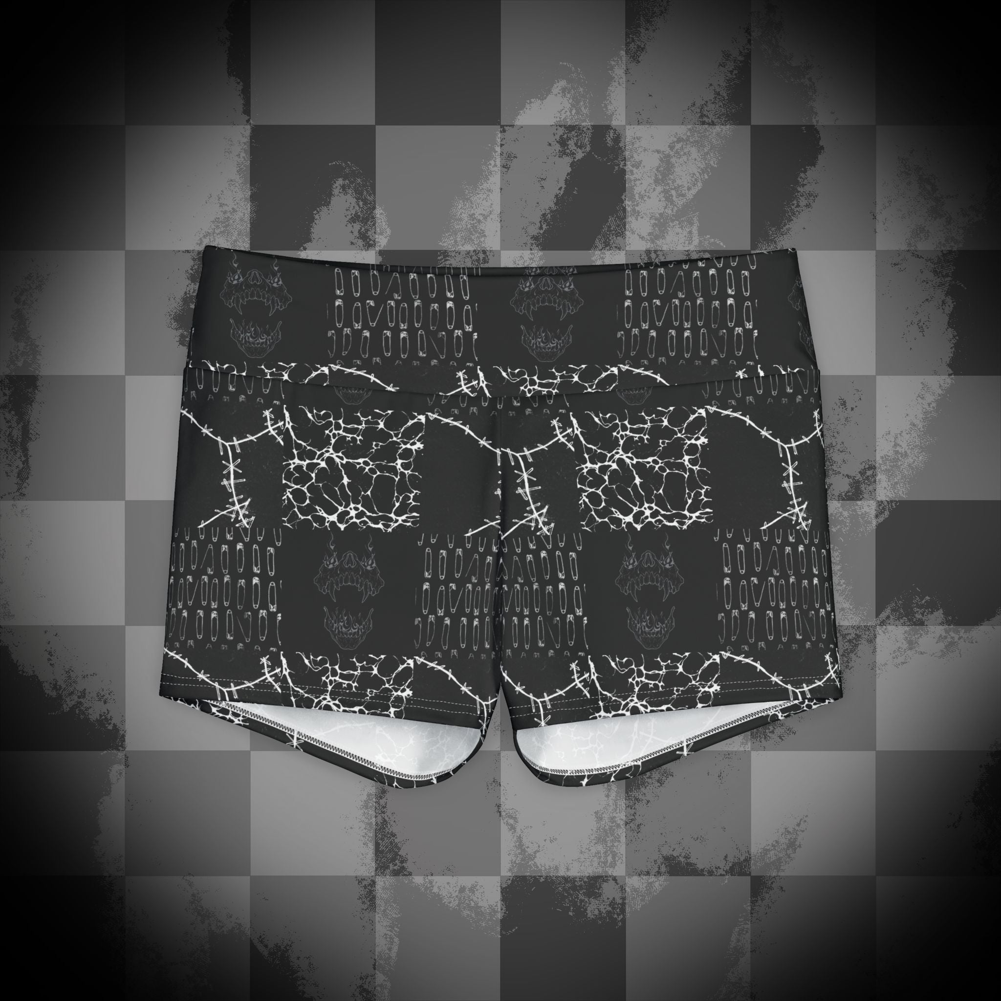 Metal Babe Checkerboard Yoga Shorts