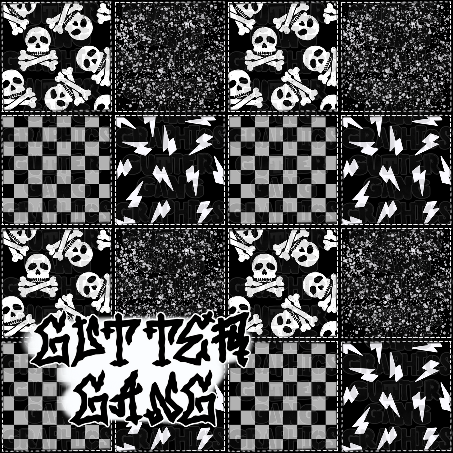 B&W Grunge Patchwork Seamless File