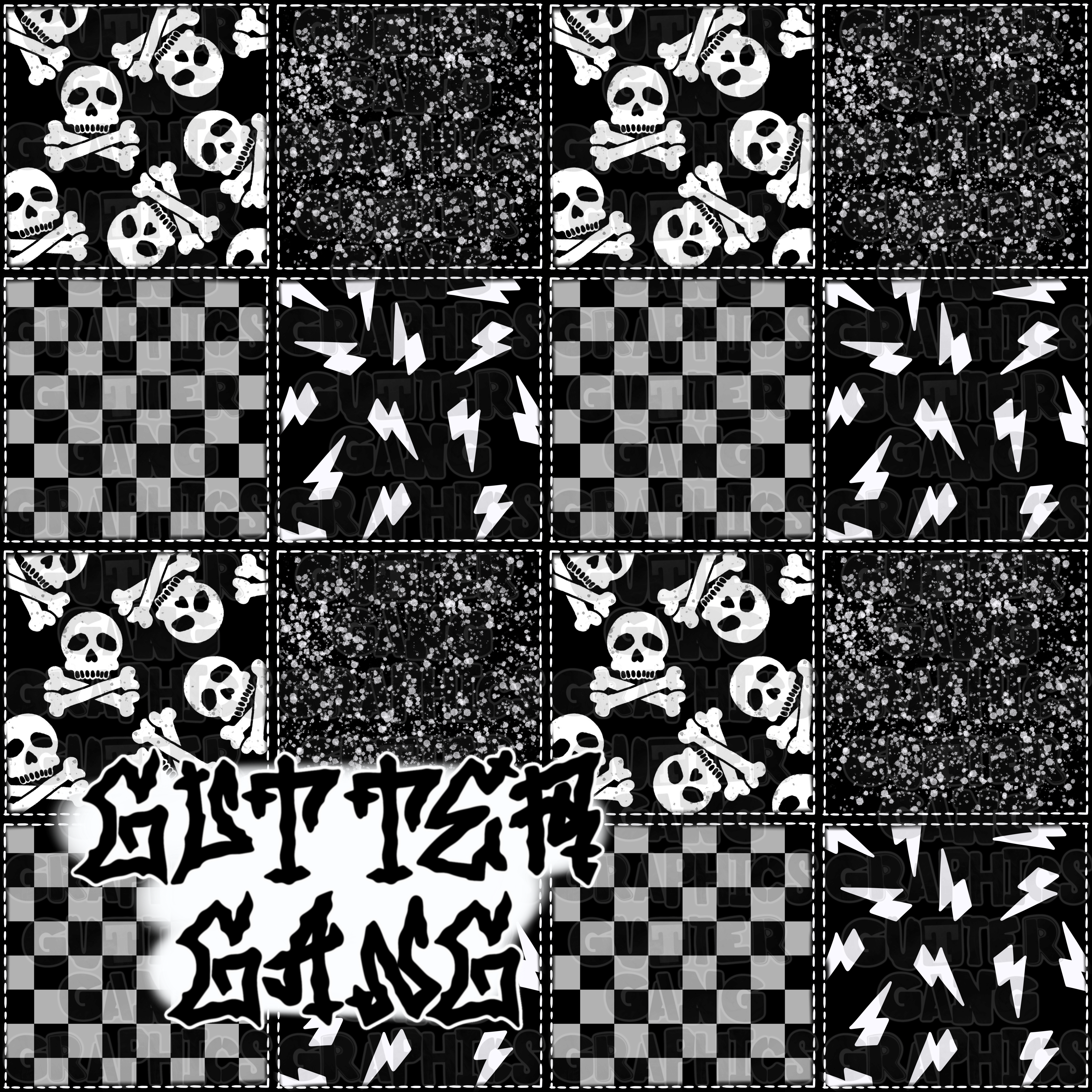 B&W Grunge Patchwork Seamless File
