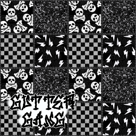 B&W Grunge Patchwork Seamless File