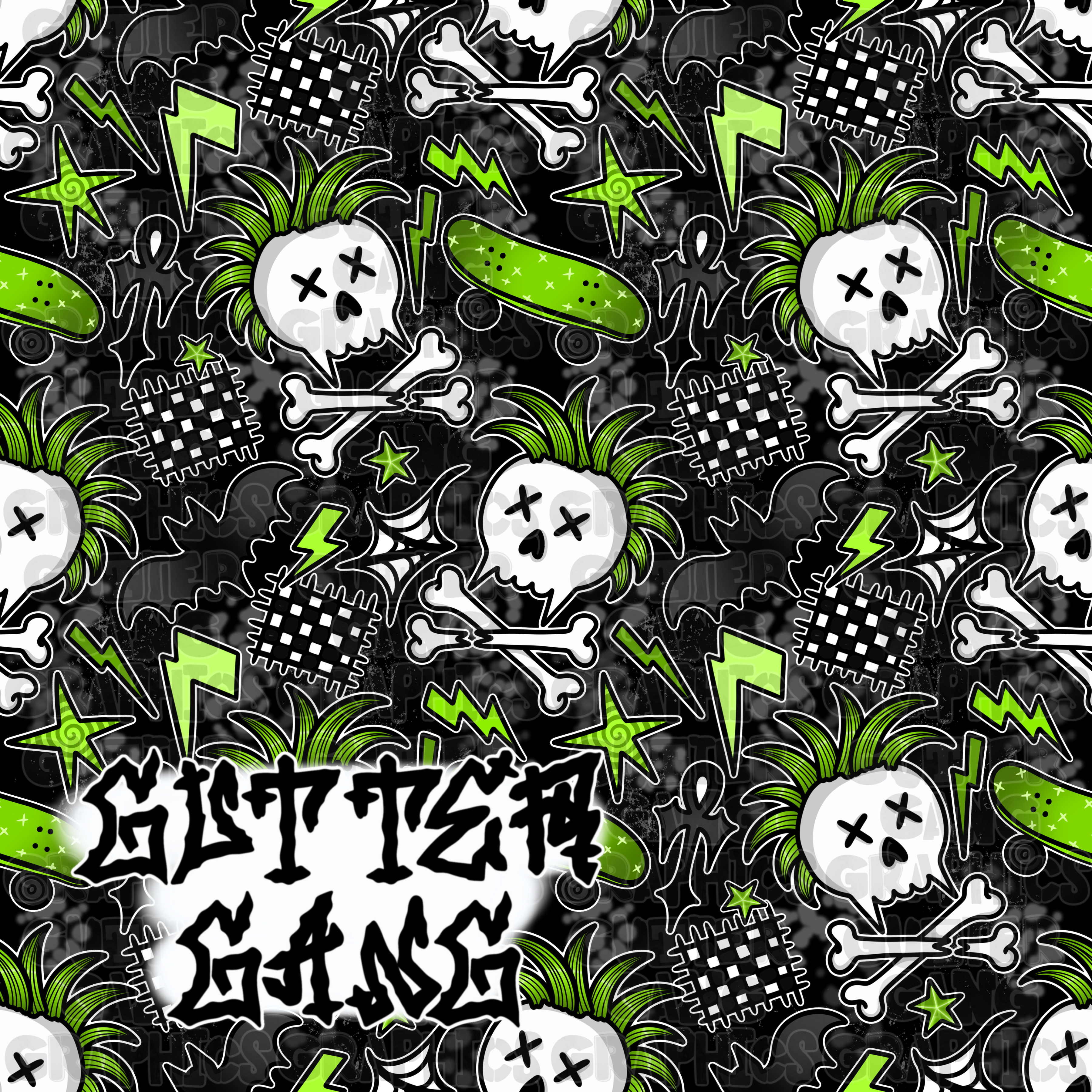 Green Punk Sk8 Seamless File