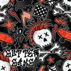 Red Punk Sk8 Seamless File