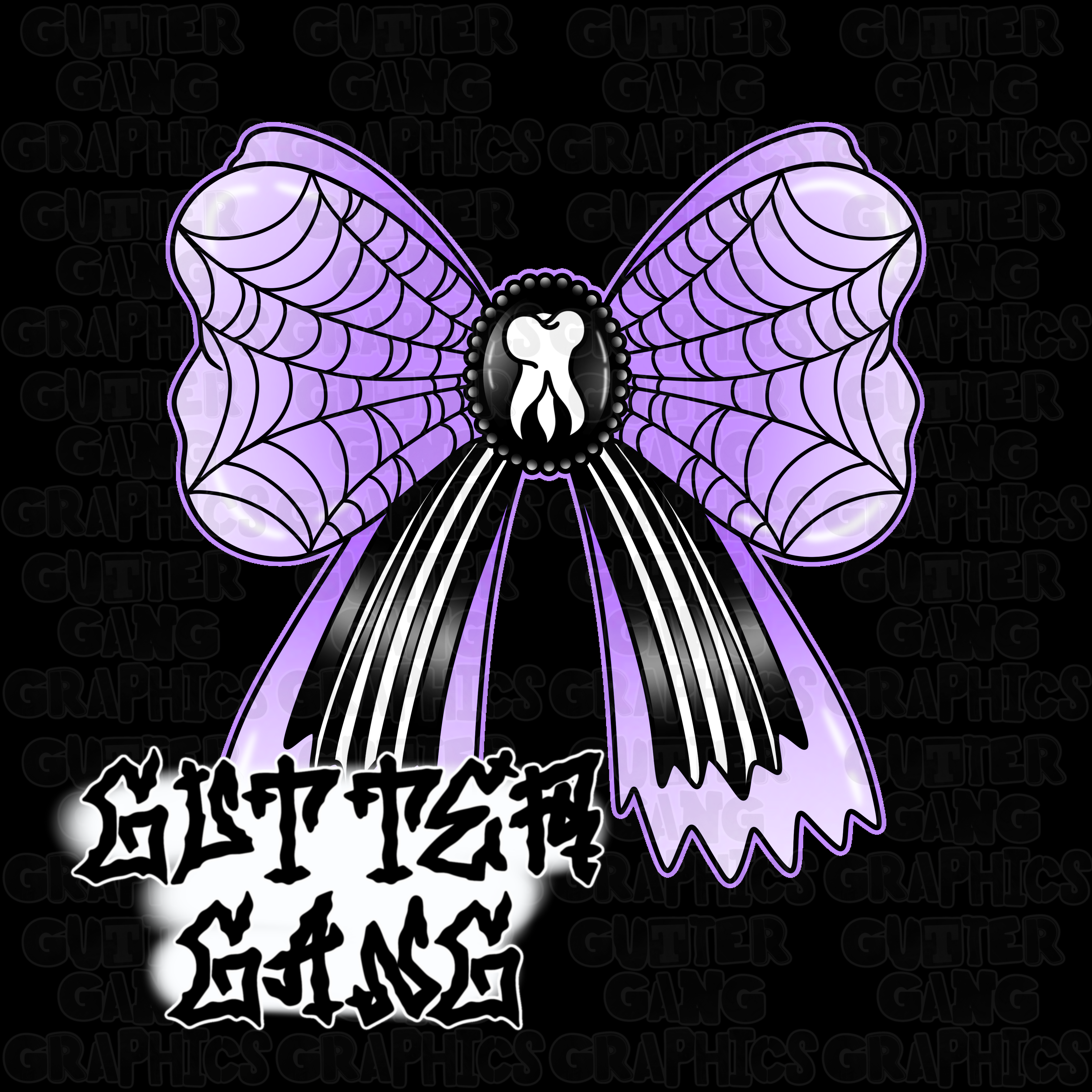 Purple Creepy Coquette PNG