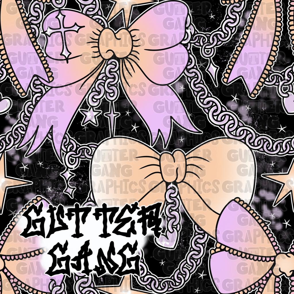 Lavender & Orange Trendy Ghoul Seamless File