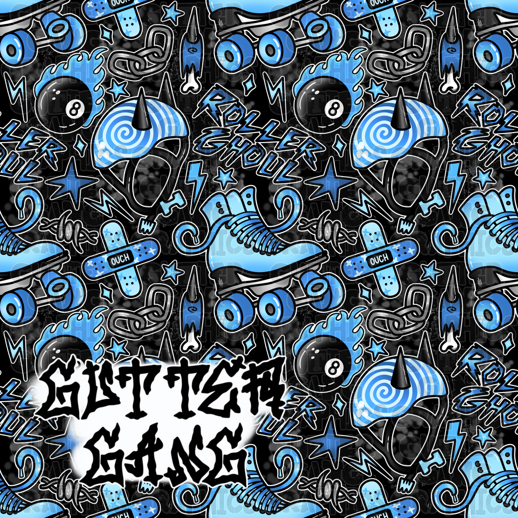 Blue Roller Ghoul Seamless File