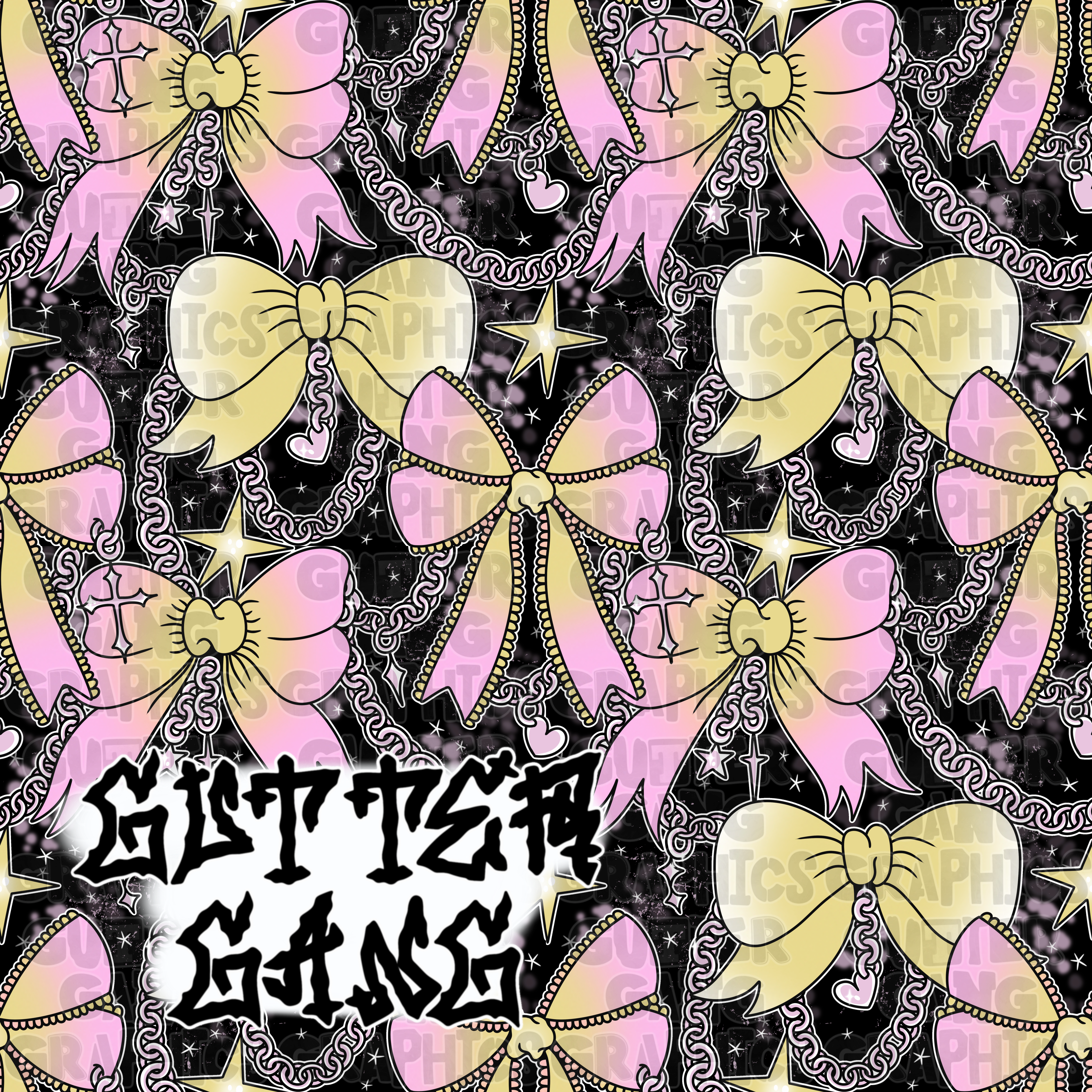 Pink & Yellow Trendy Ghoul Seamless File