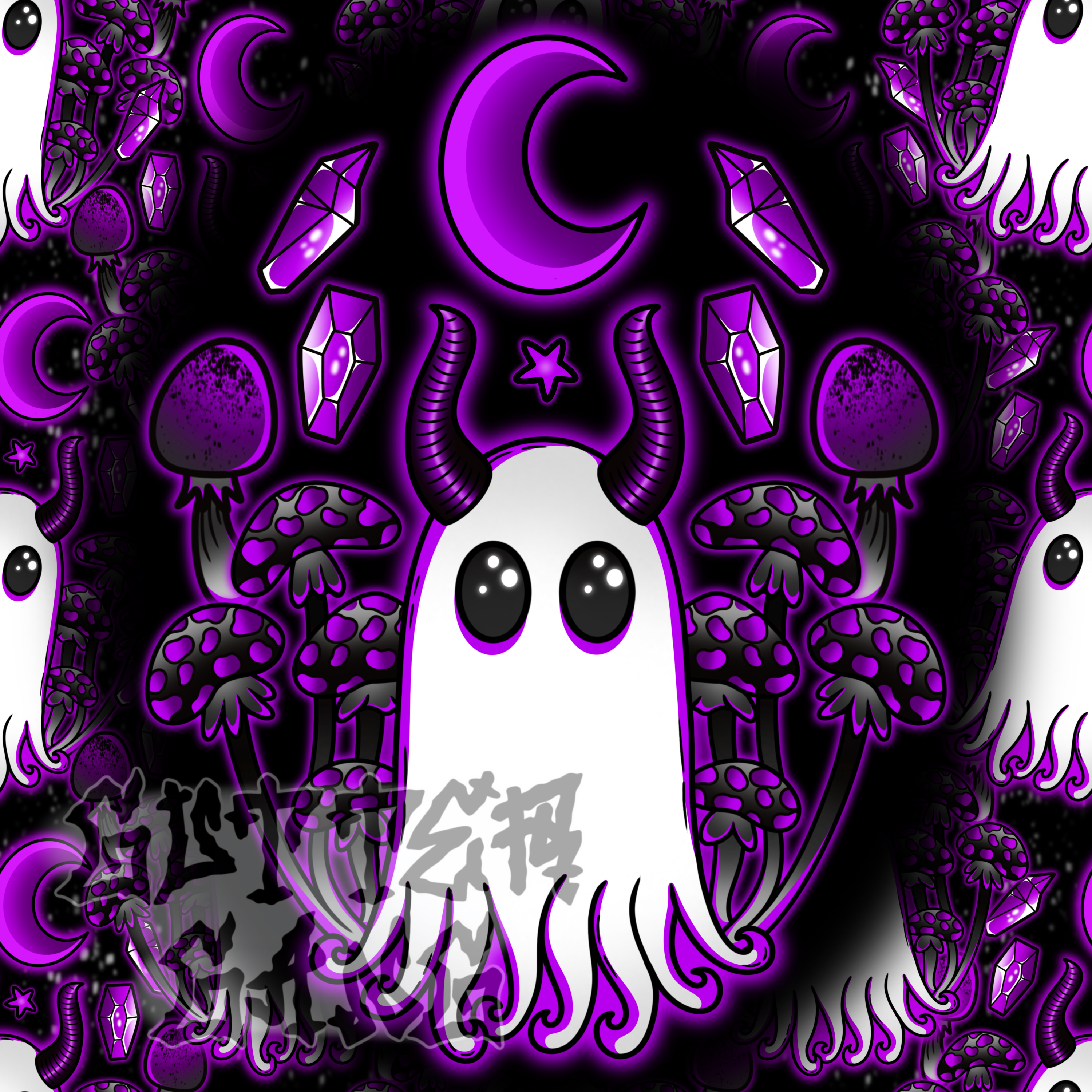 Purple Haunted Mushies PNG
