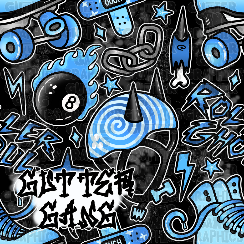 Blue Roller Ghoul Seamless File