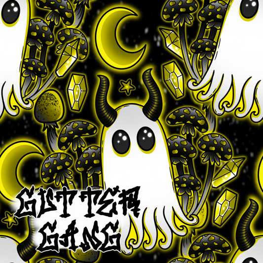 Yellow Haunted Mushies Seamless File