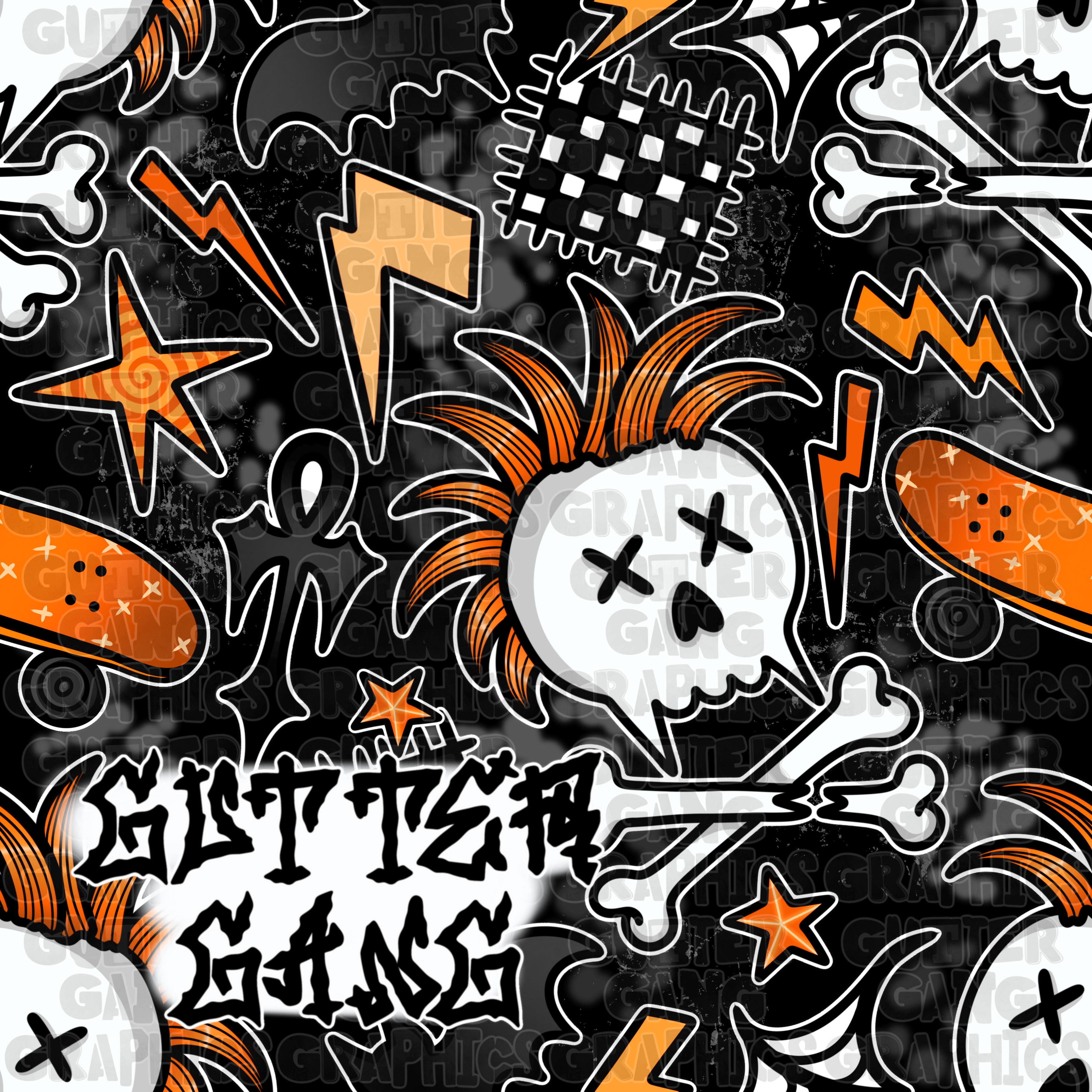 Orange Punk Sk8 Seamless File