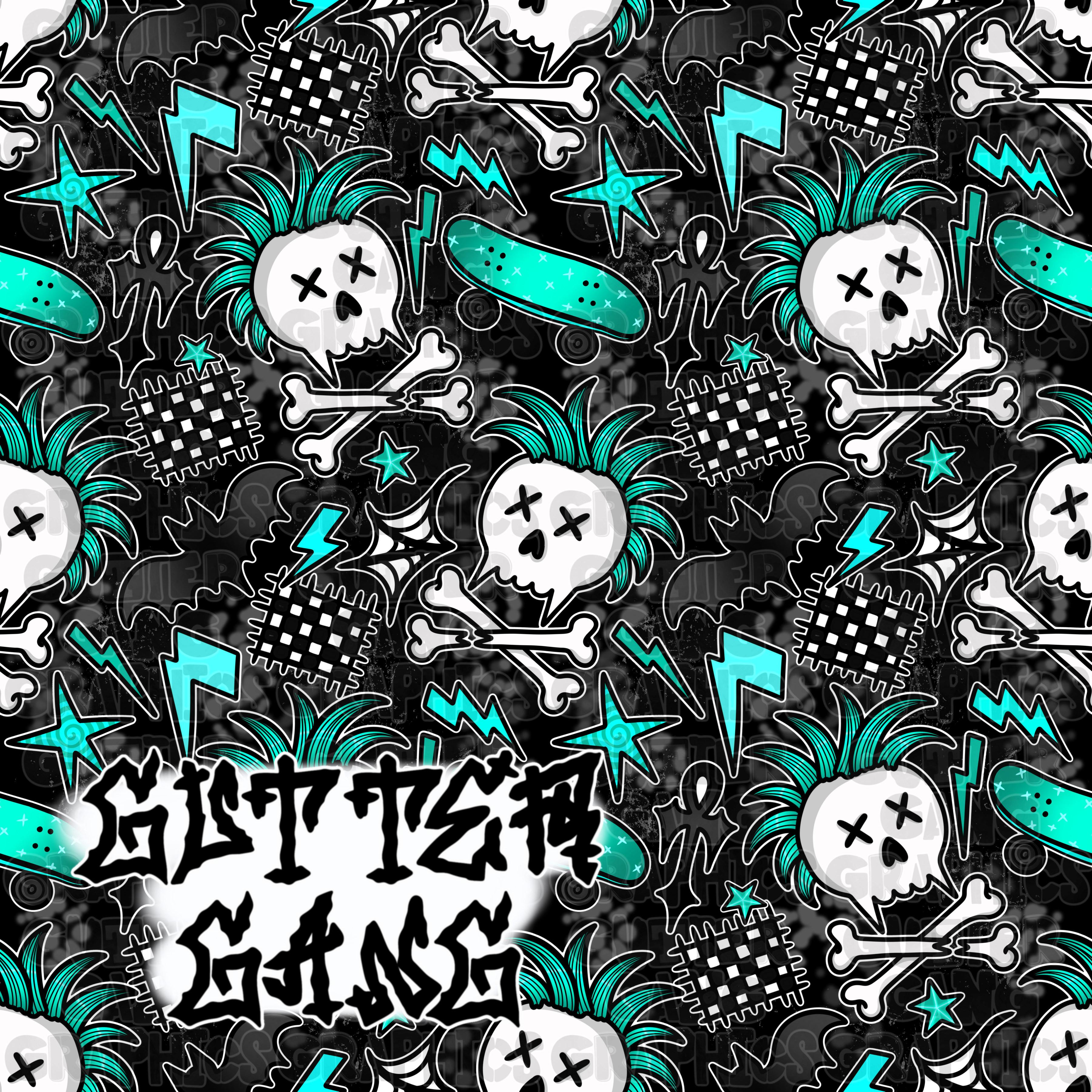 Teal Punk Sk8 Seamless File