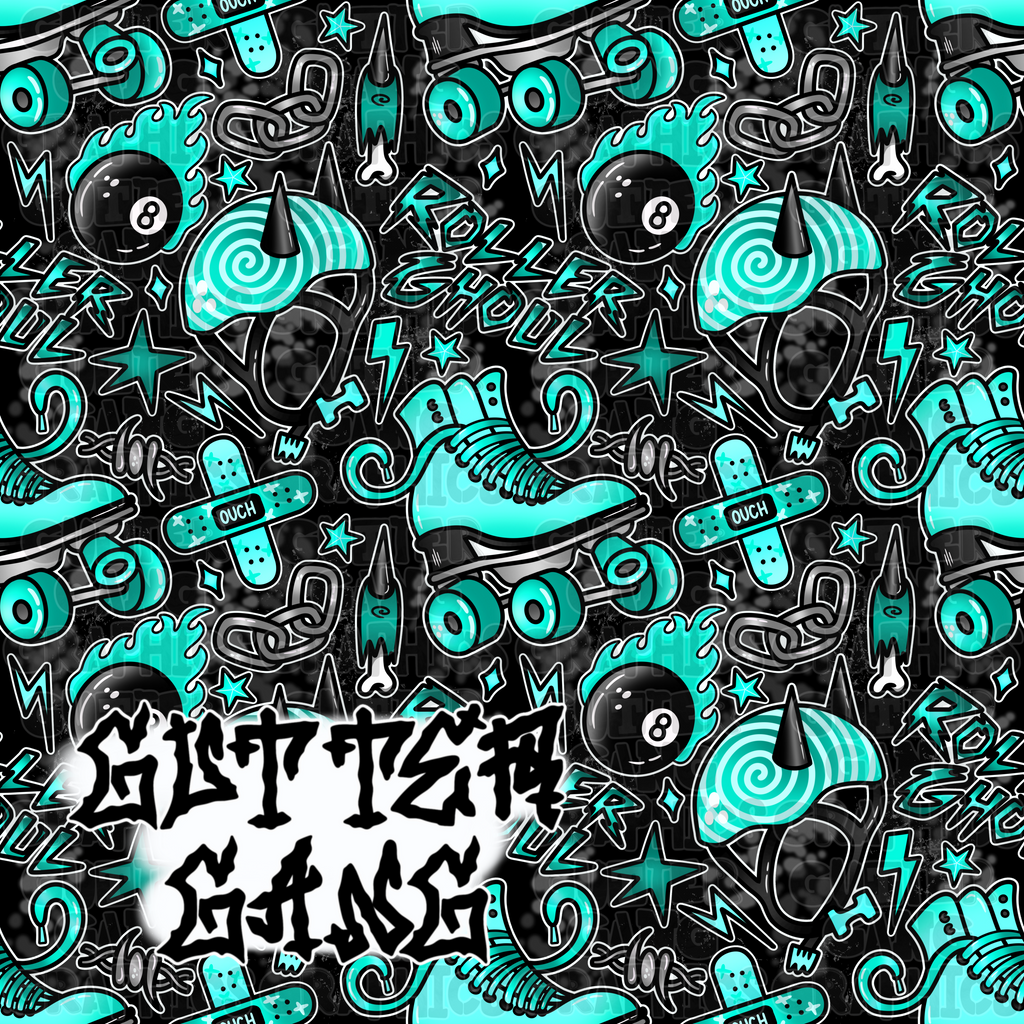 Teal Roller Ghoul Seamless File