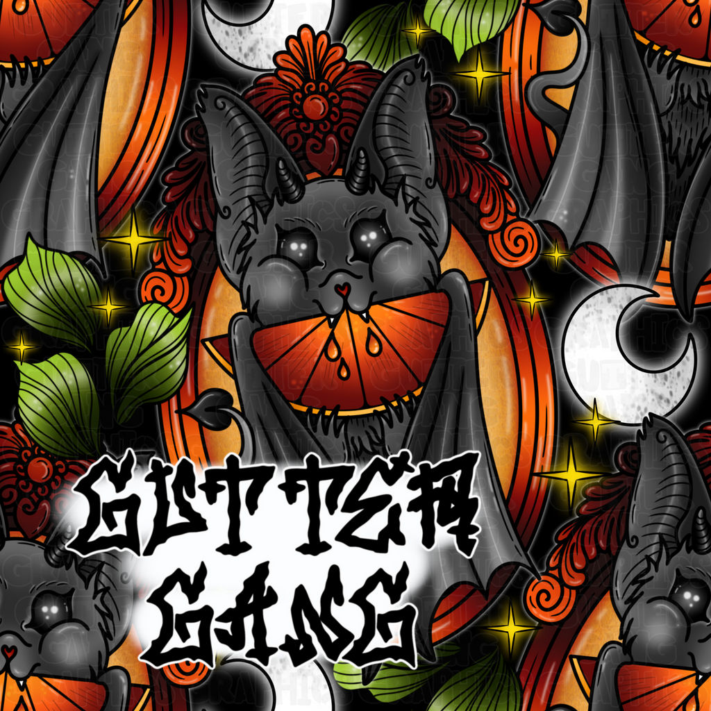 Blood Orange Vampy Bat Seamless File