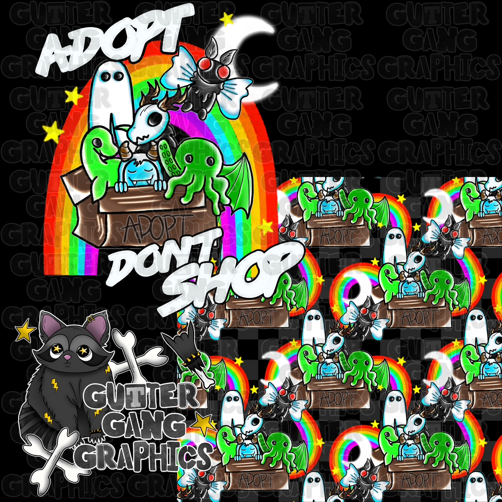 Adopt Don’t Shop Seamless & PNG Pack
