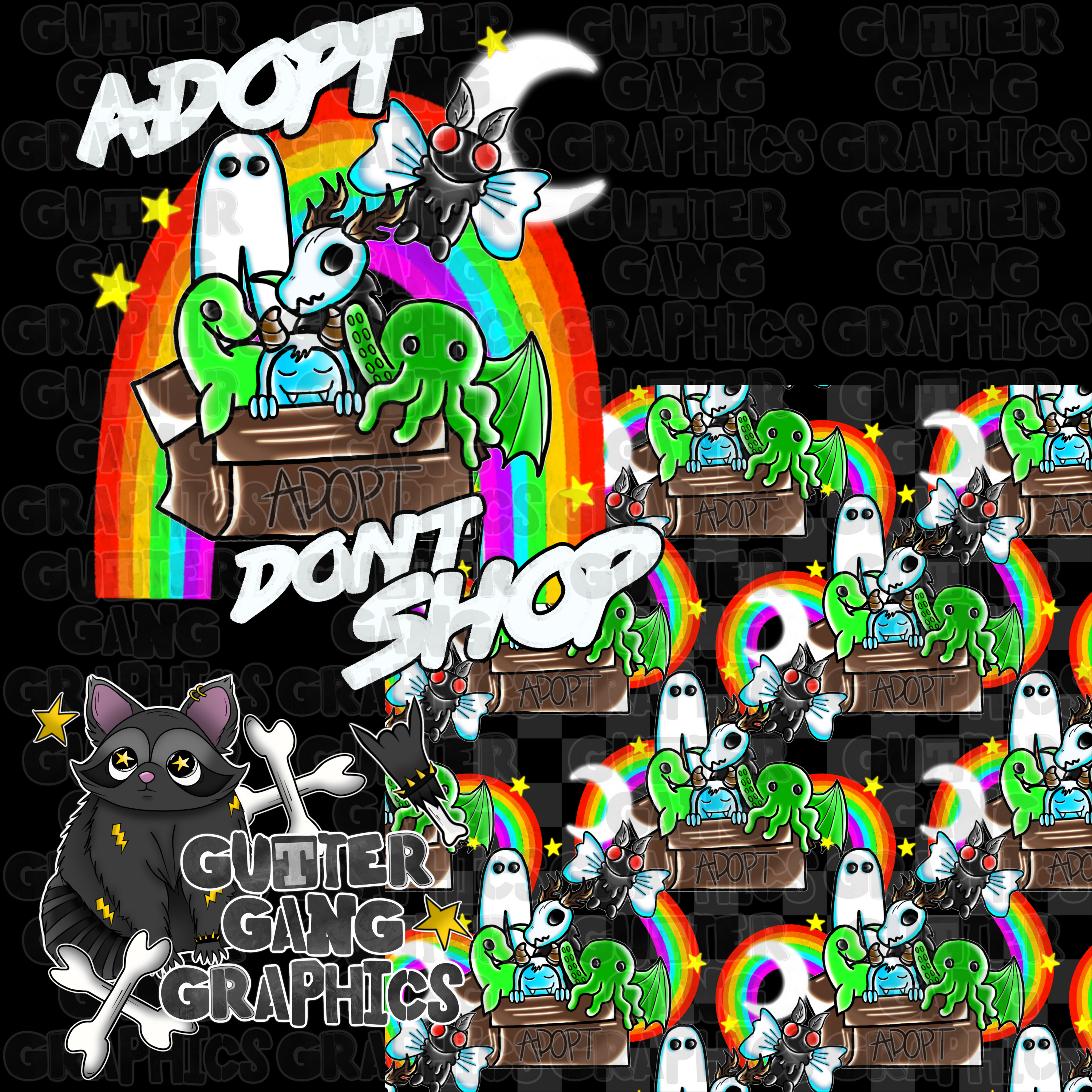 Adopt Don’t Shop Seamless & PNG Pack