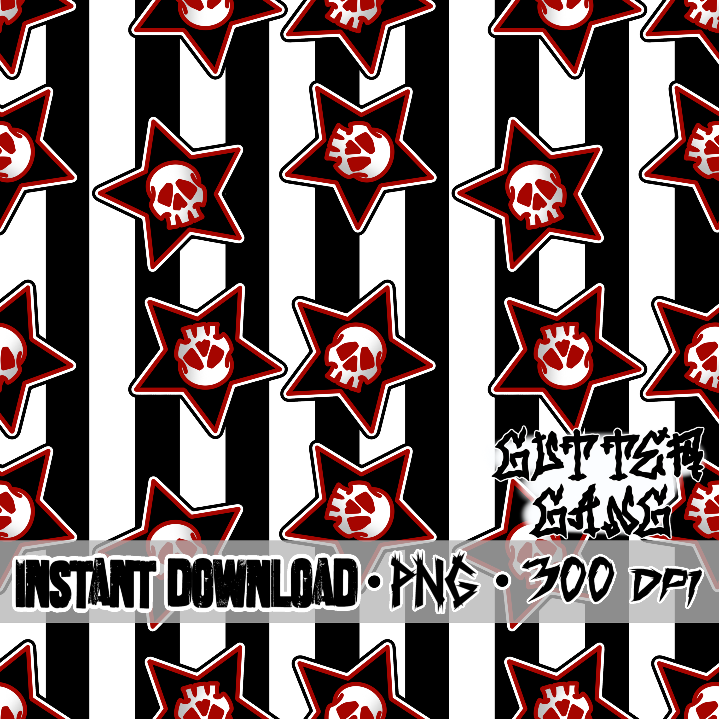 Rocker Skulls on stripes Seamless File