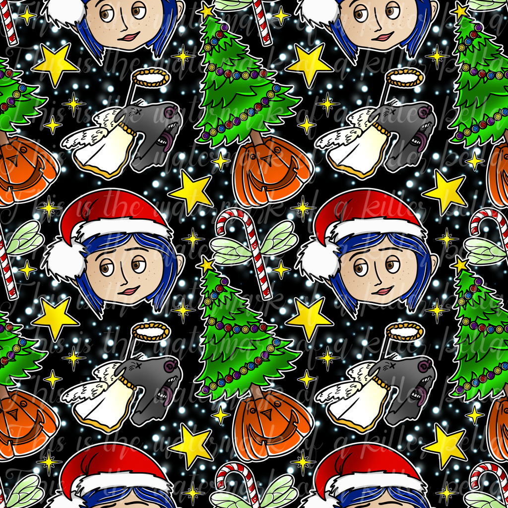 Button Eyes Christmas #2 Seamless File