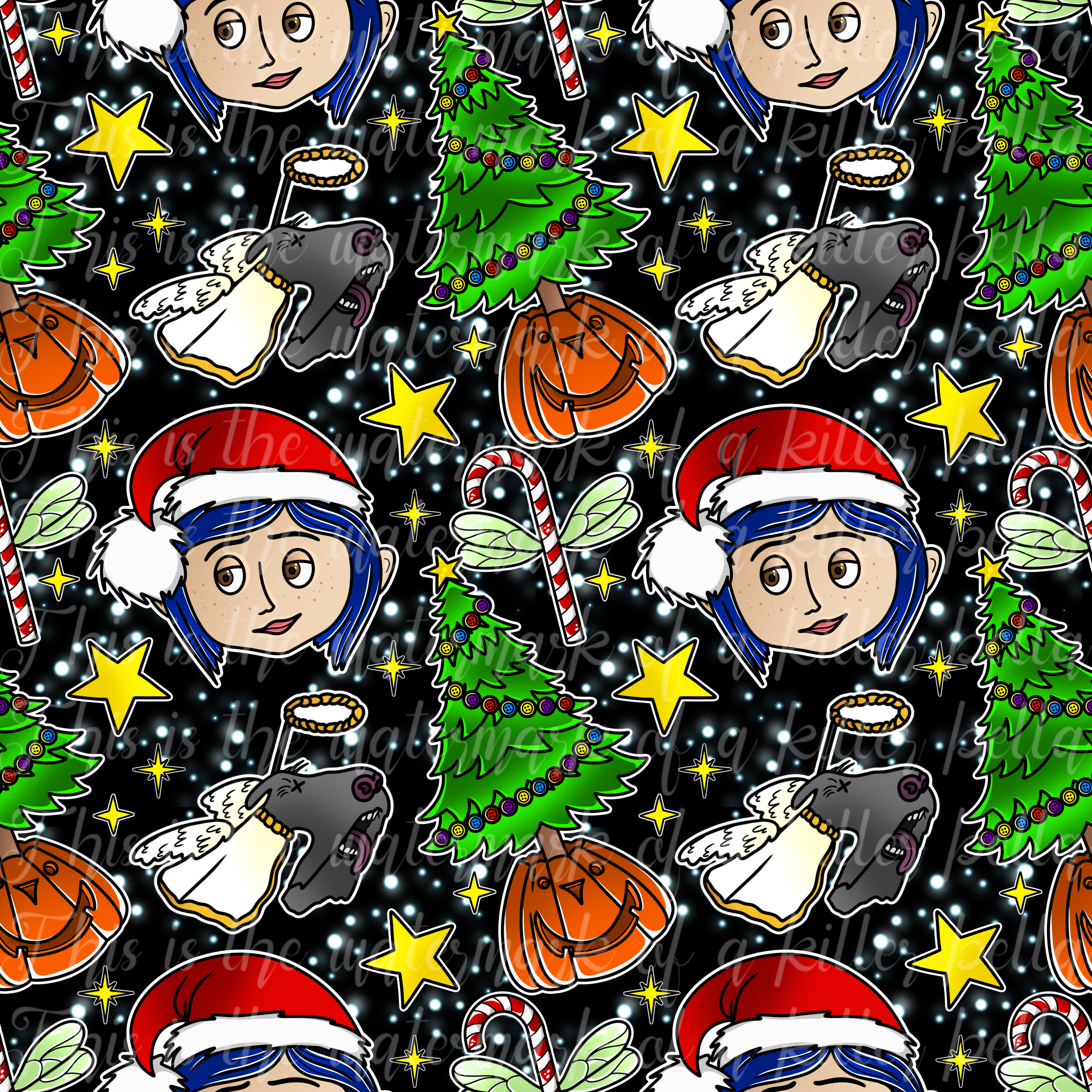 Button Eyes Christmas #2 Seamless File