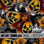 Jack o lantern Moths Seamless File