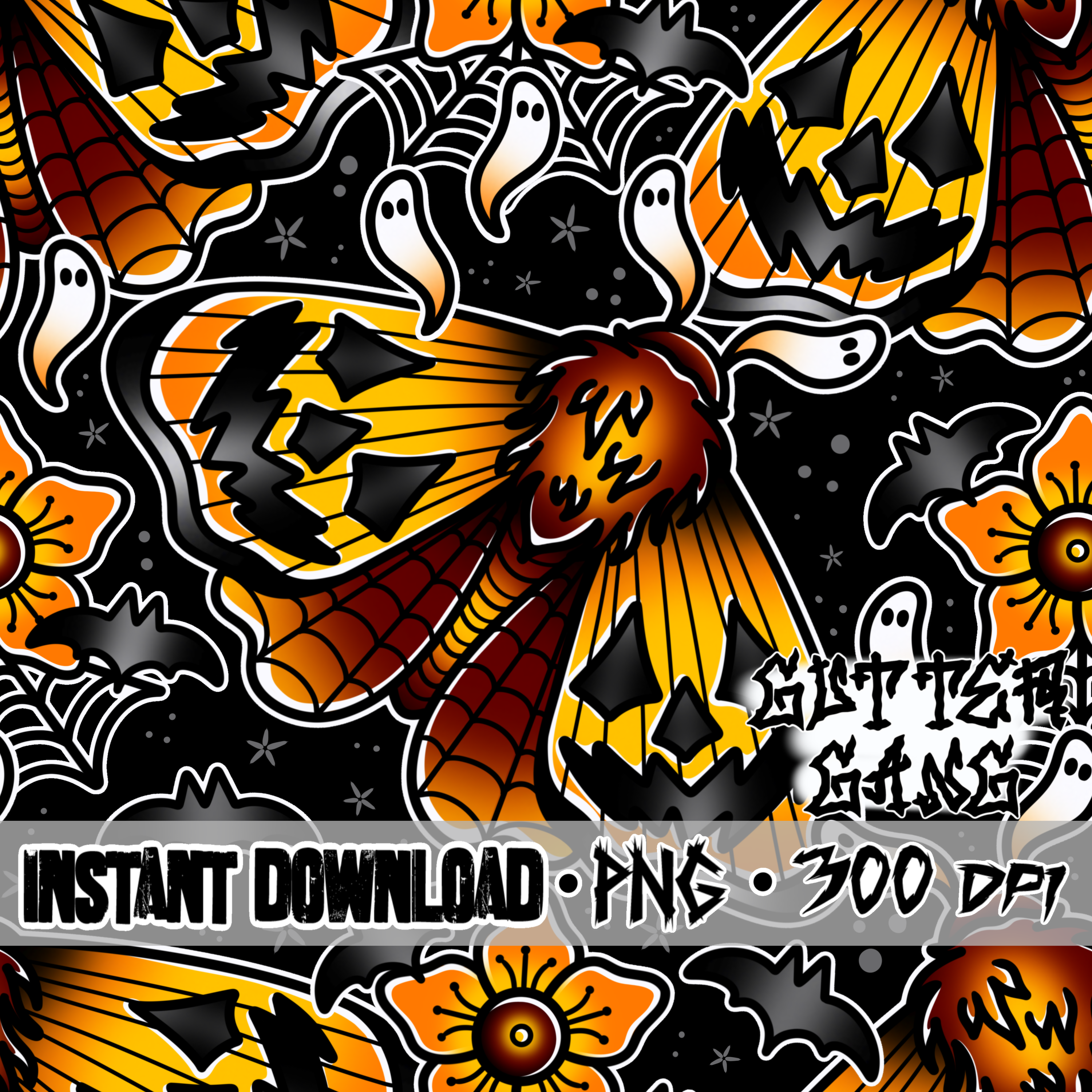 Jack o lantern Moths Seamless File