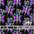 Purple Butterfly Dagger Seamless File