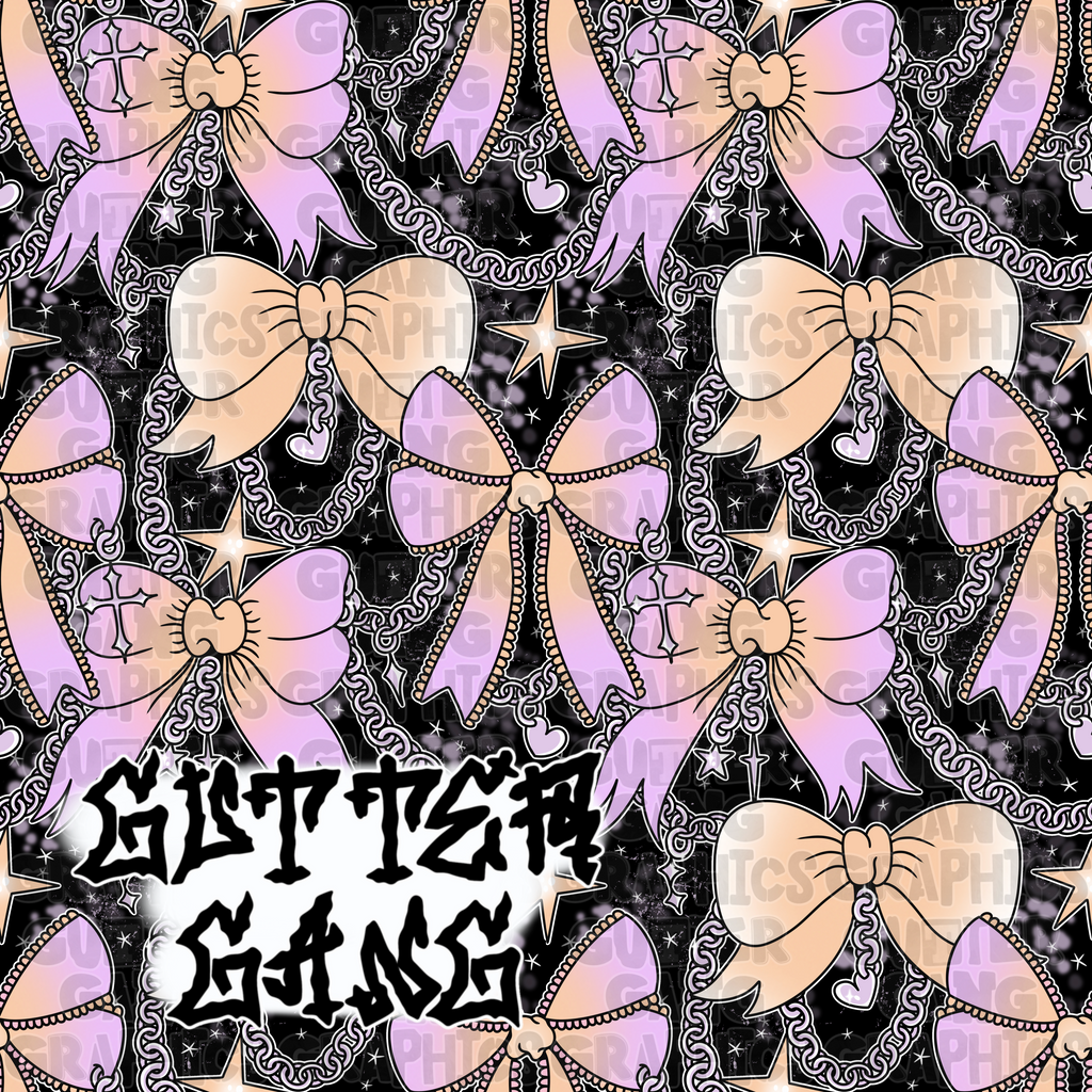 Lavender & Orange Trendy Ghoul Seamless File