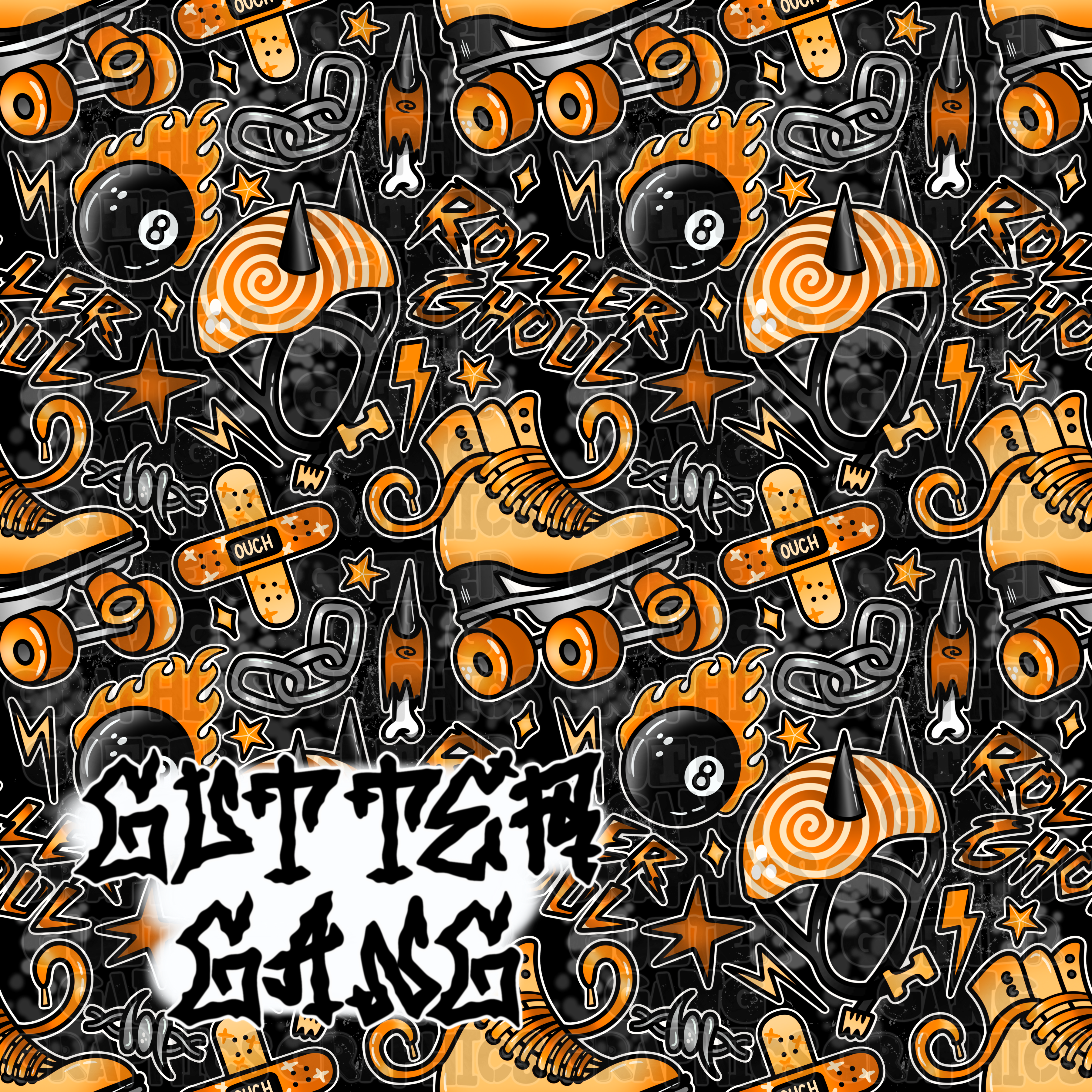 Orange Roller Ghoul Seamless File
