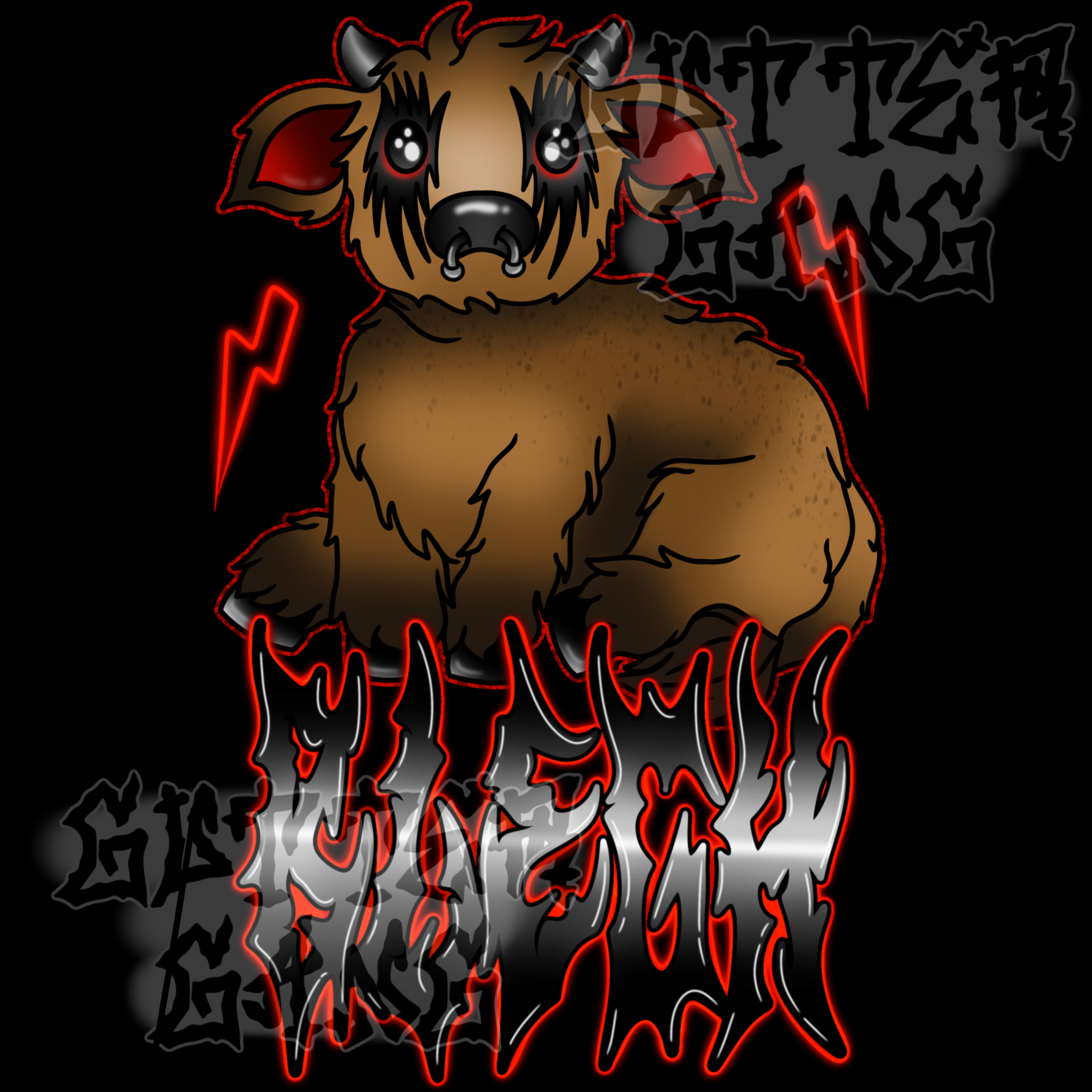 Death Metal Cow PNG
